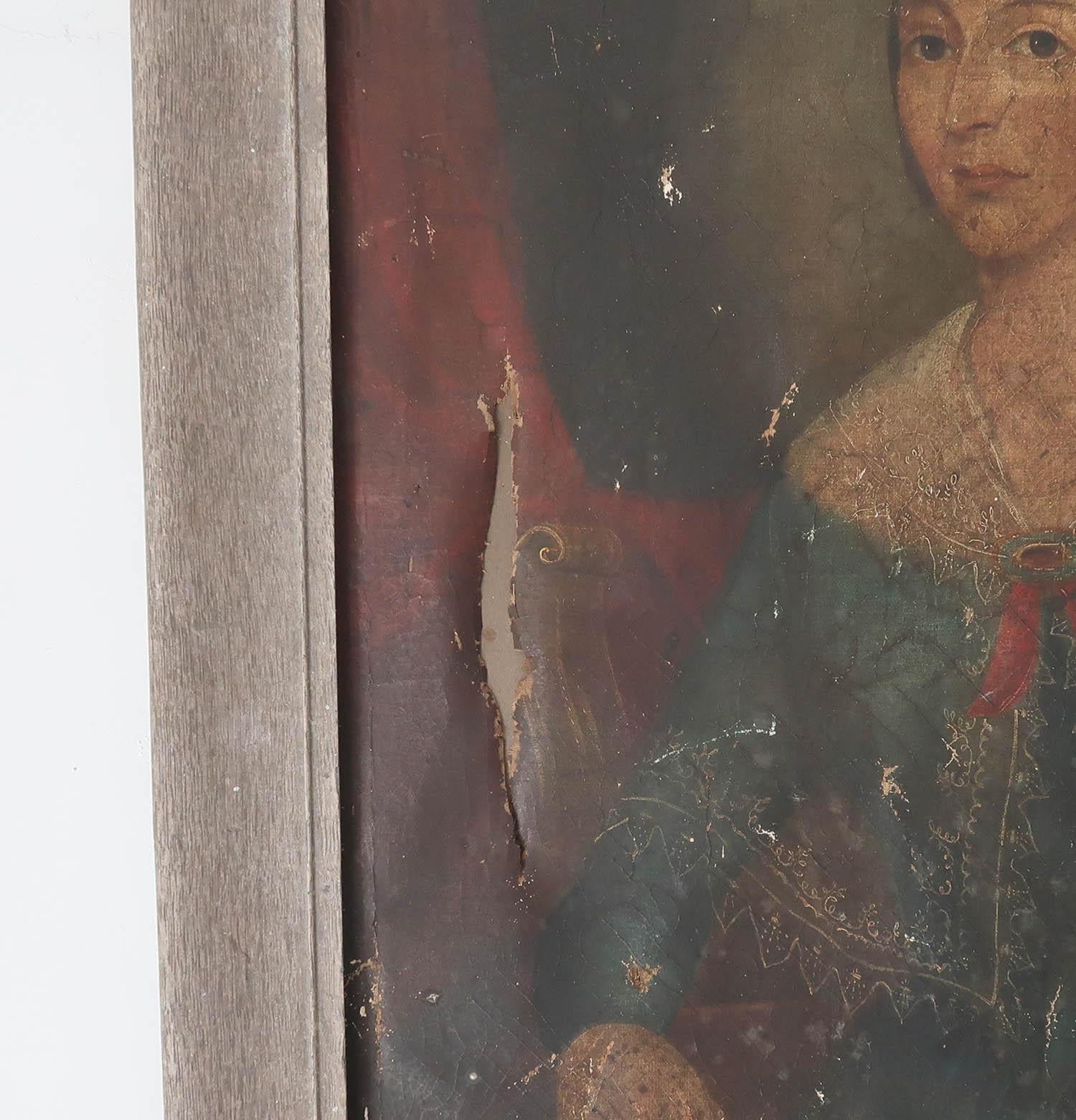 Sbiancato Ritratto primitivo di ragazza, inglese, inizio XIX secolo in vendita