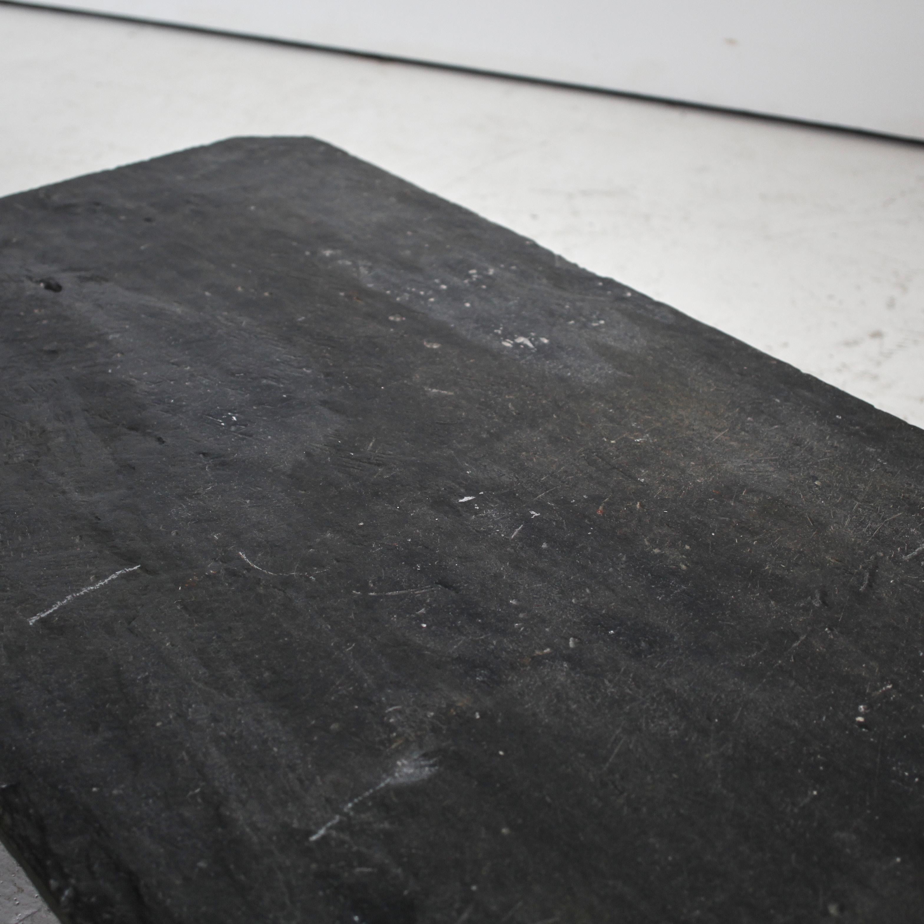 19th Century Primitive Portuguese Slate & Chestnut Coffee Table Wabi Sabi