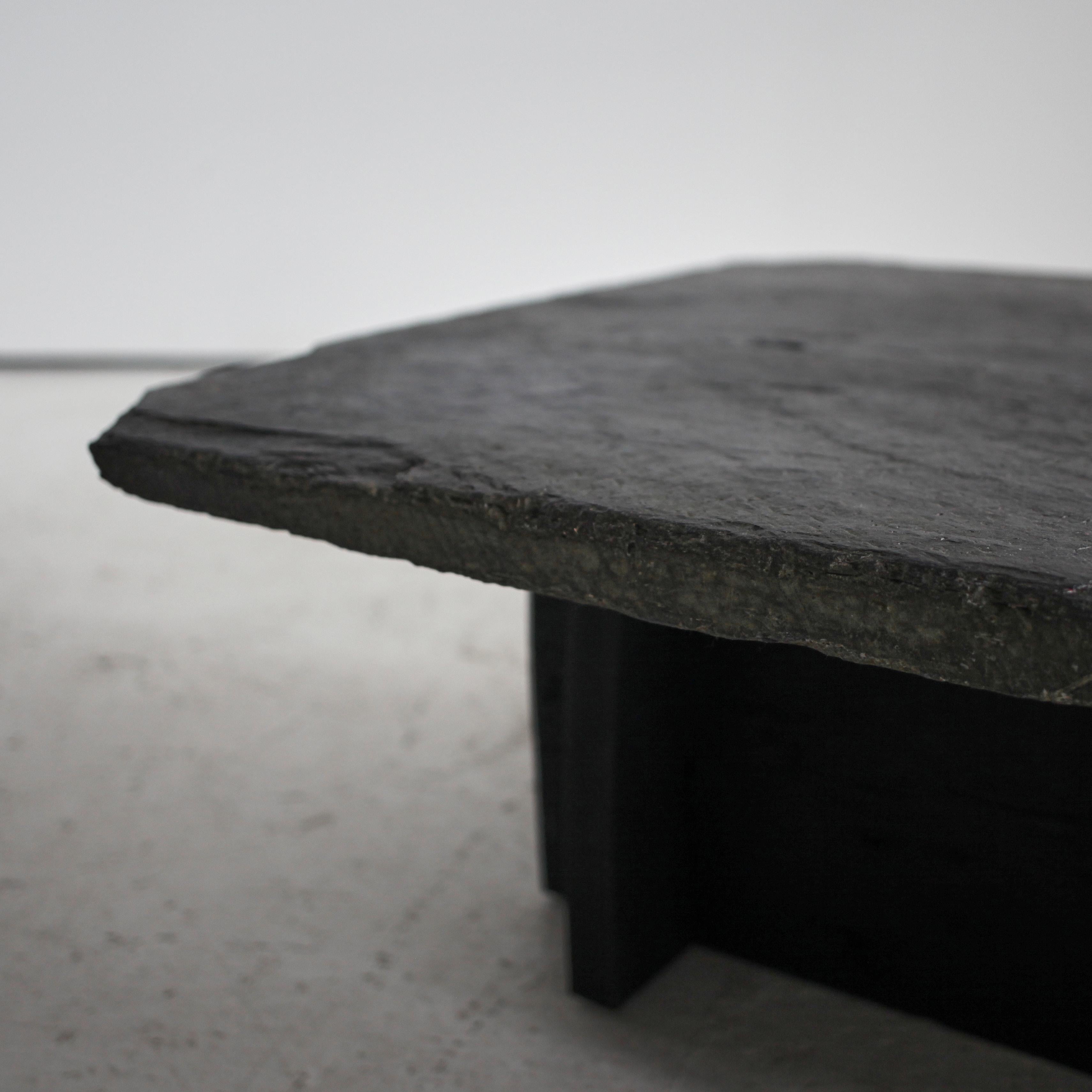 Primitive Portuguese Slate & Chestnut Coffee Table Wabi Sabi 2