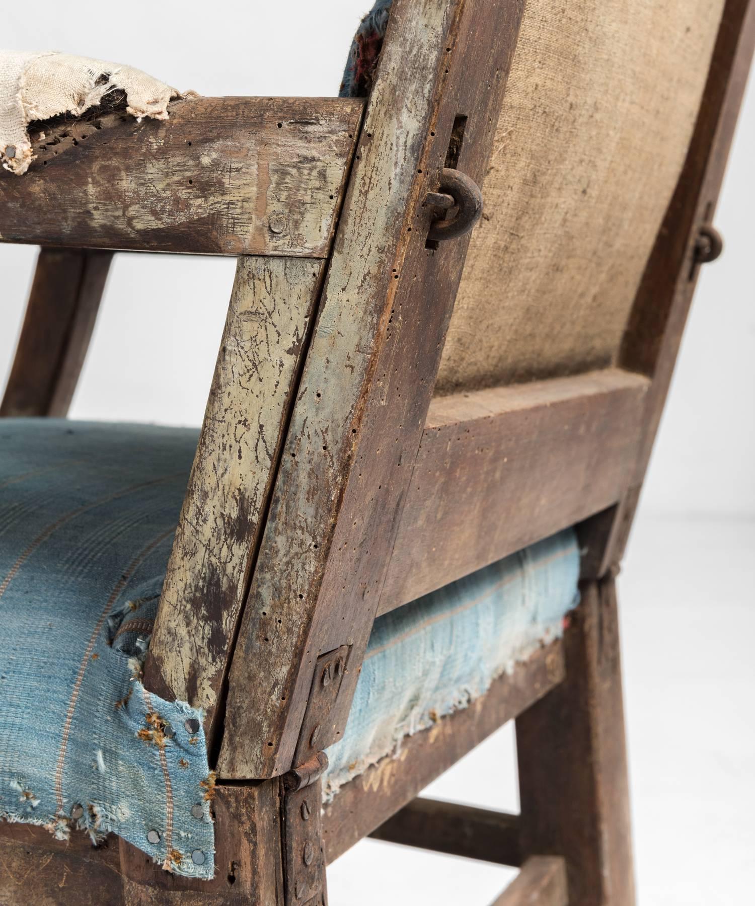 Primitive Recliner Armchair, France, circa 1770 In Good Condition In Culver City, CA