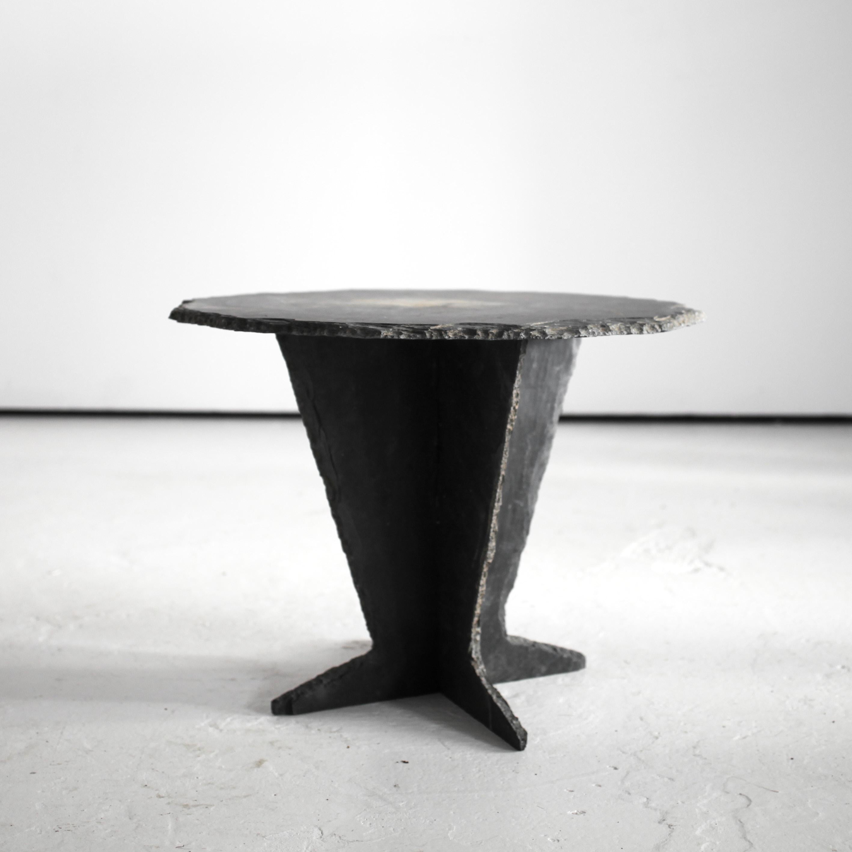 Mid-20th Century Primitive Riven Slate Side Table Wabi Sabi