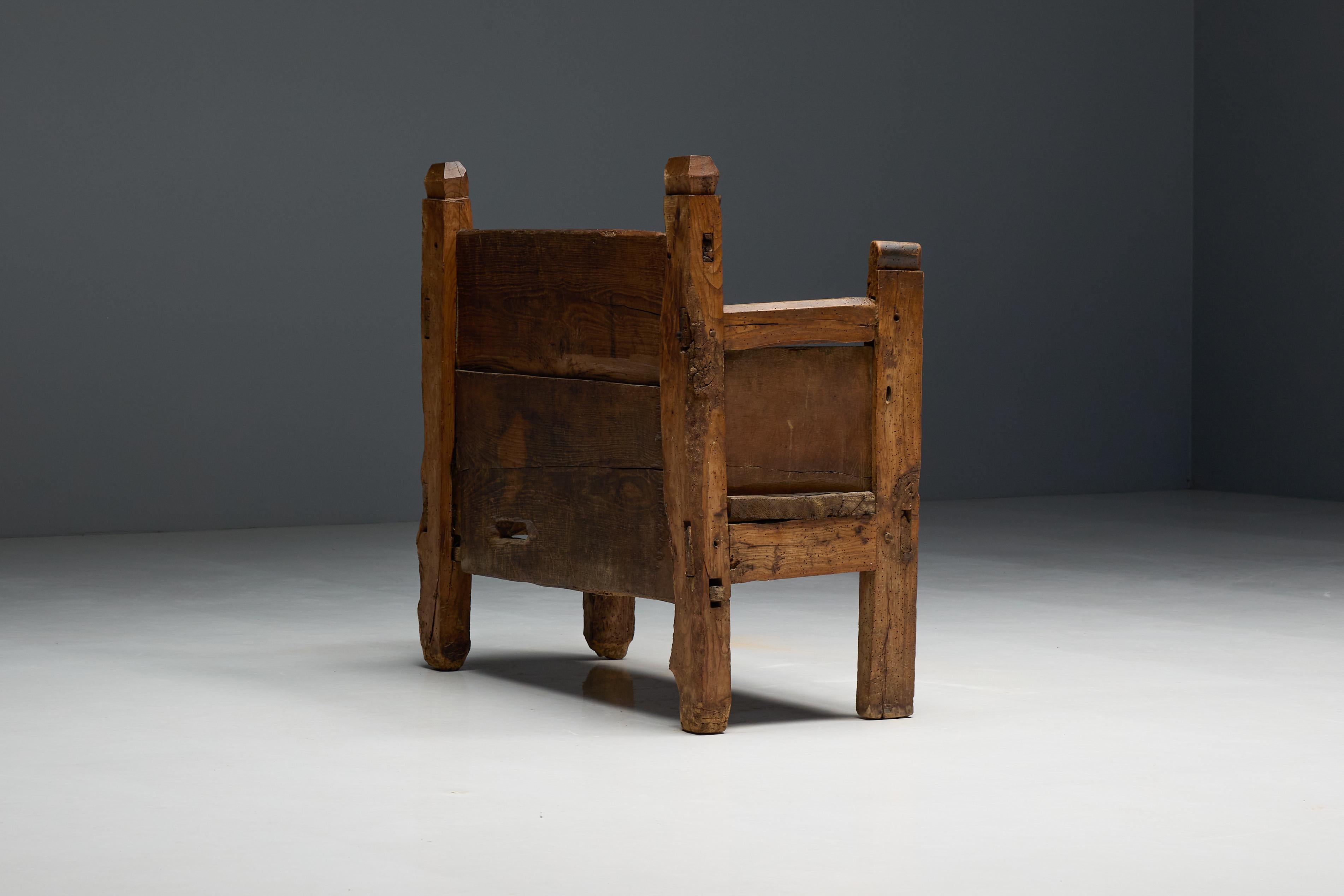 Primitive robuste Bank, Frankreich, 19. (Holz) im Angebot