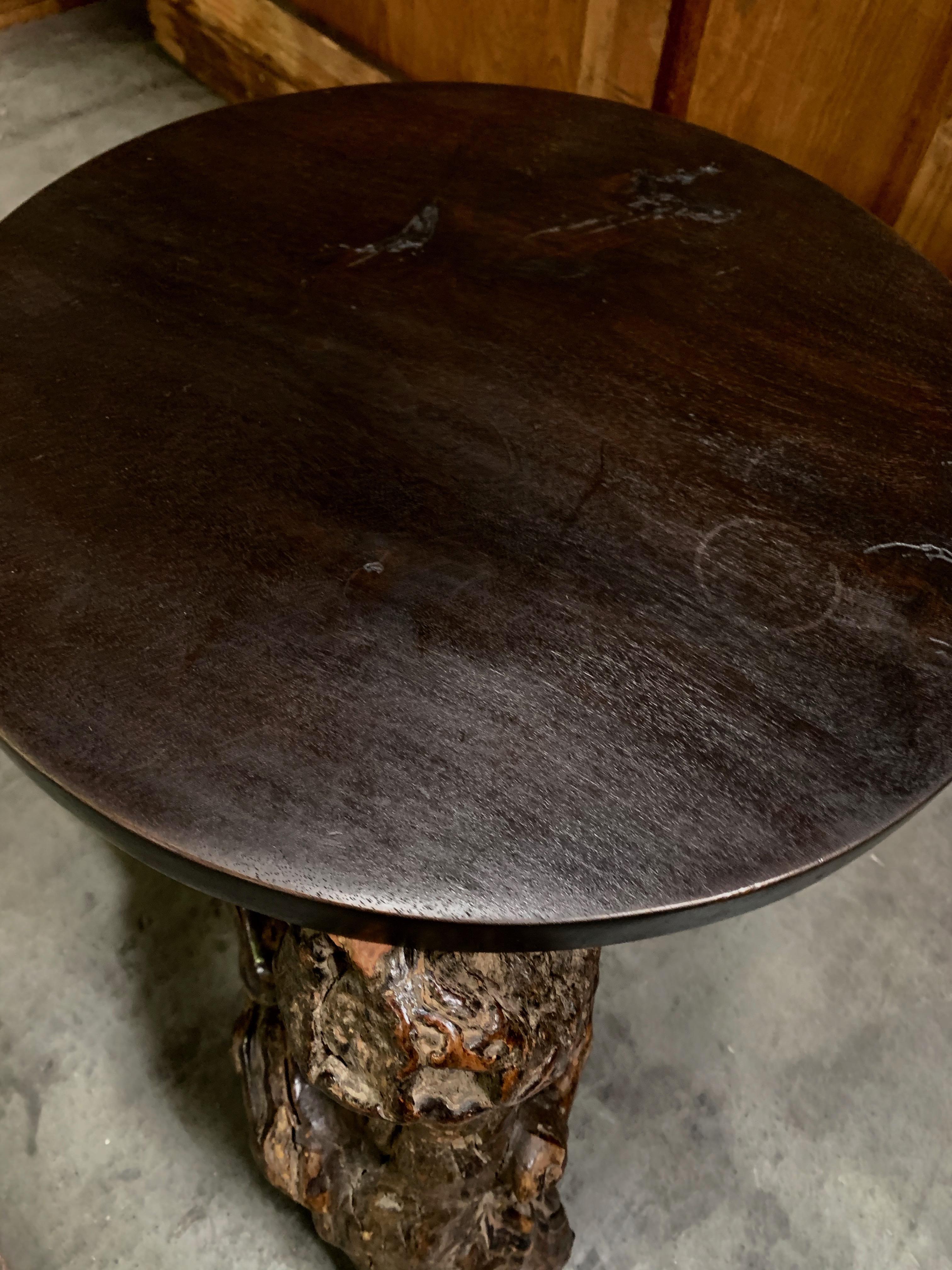 root wood end table