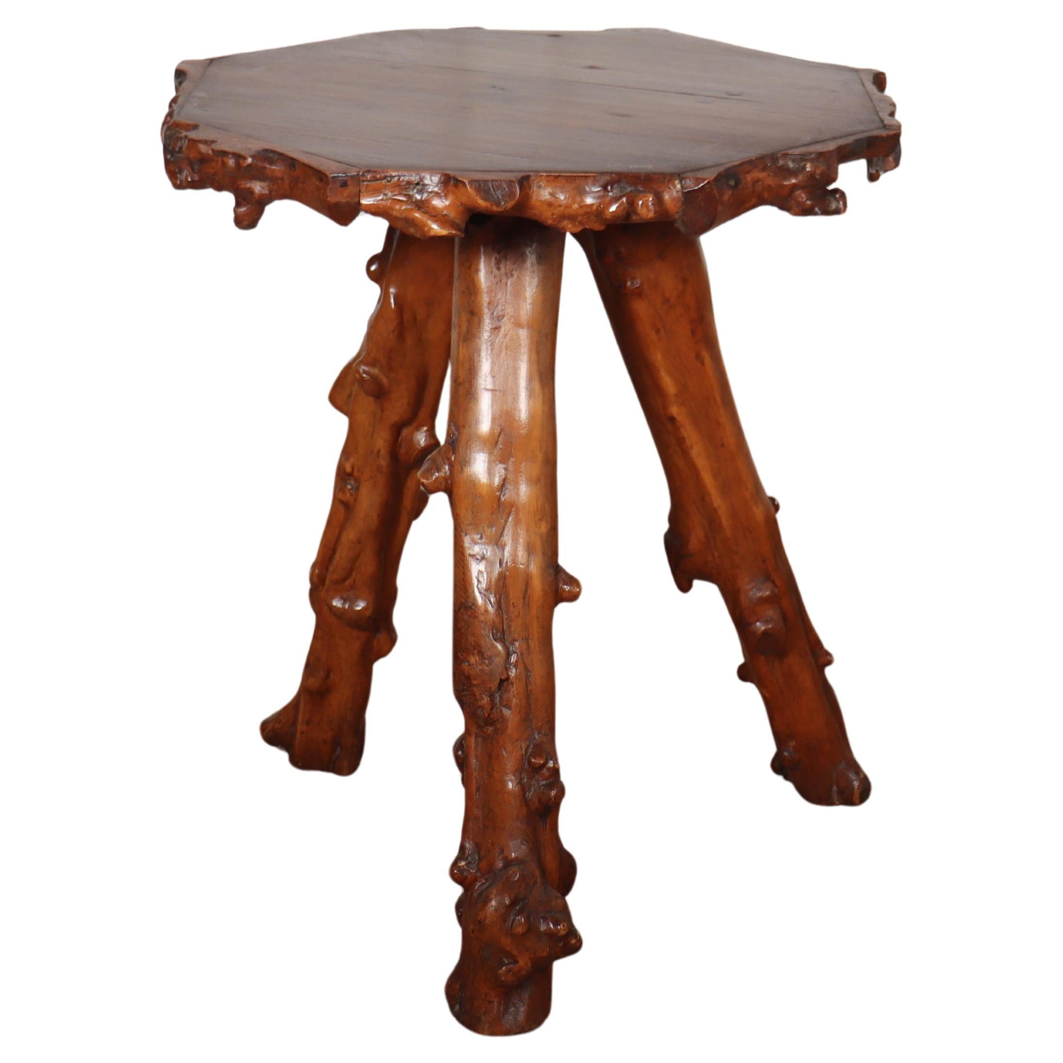 Primitive Root Side Table For Sale