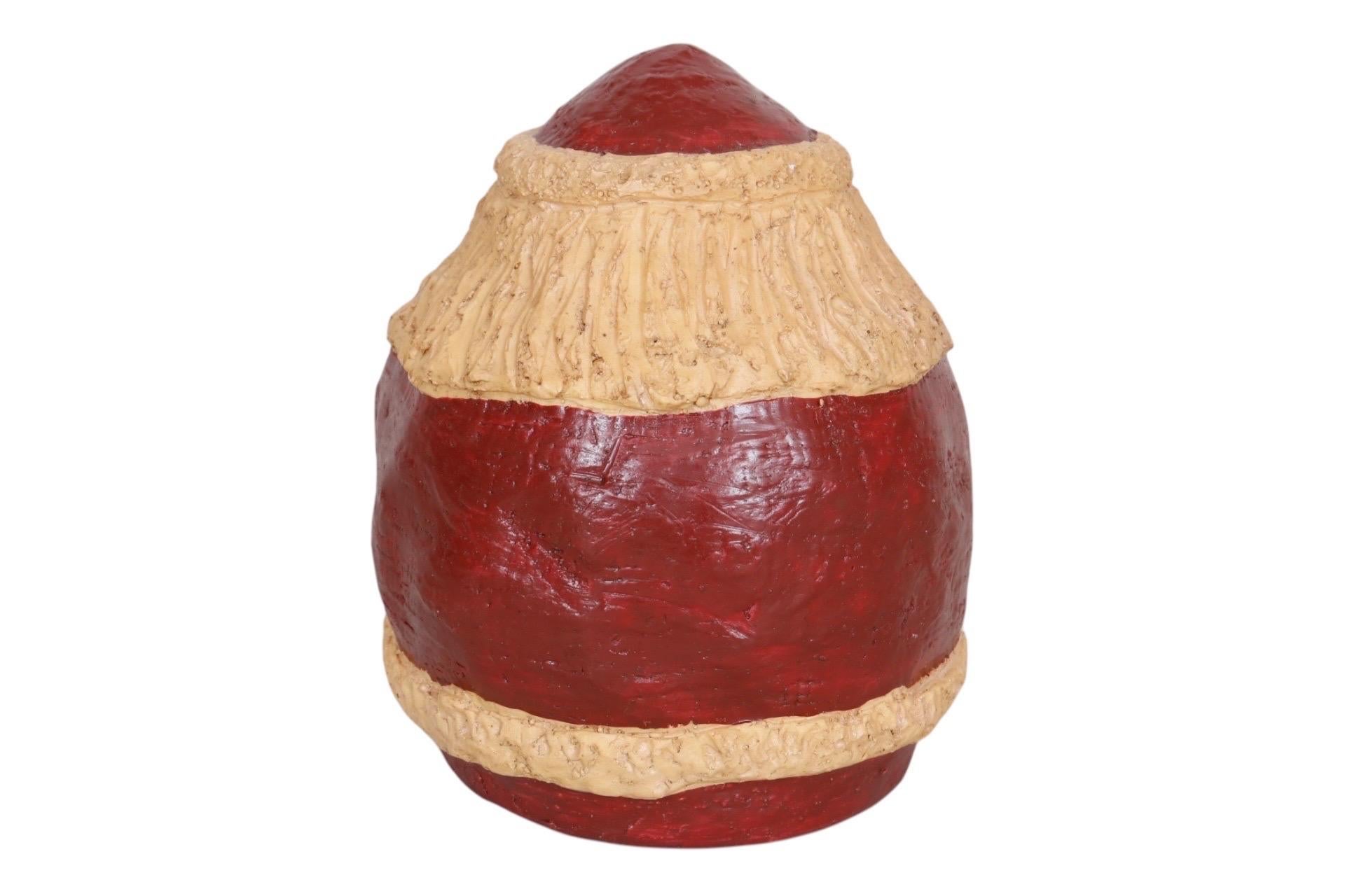 Primitive Round Chalkware Santa Claus Figure 2