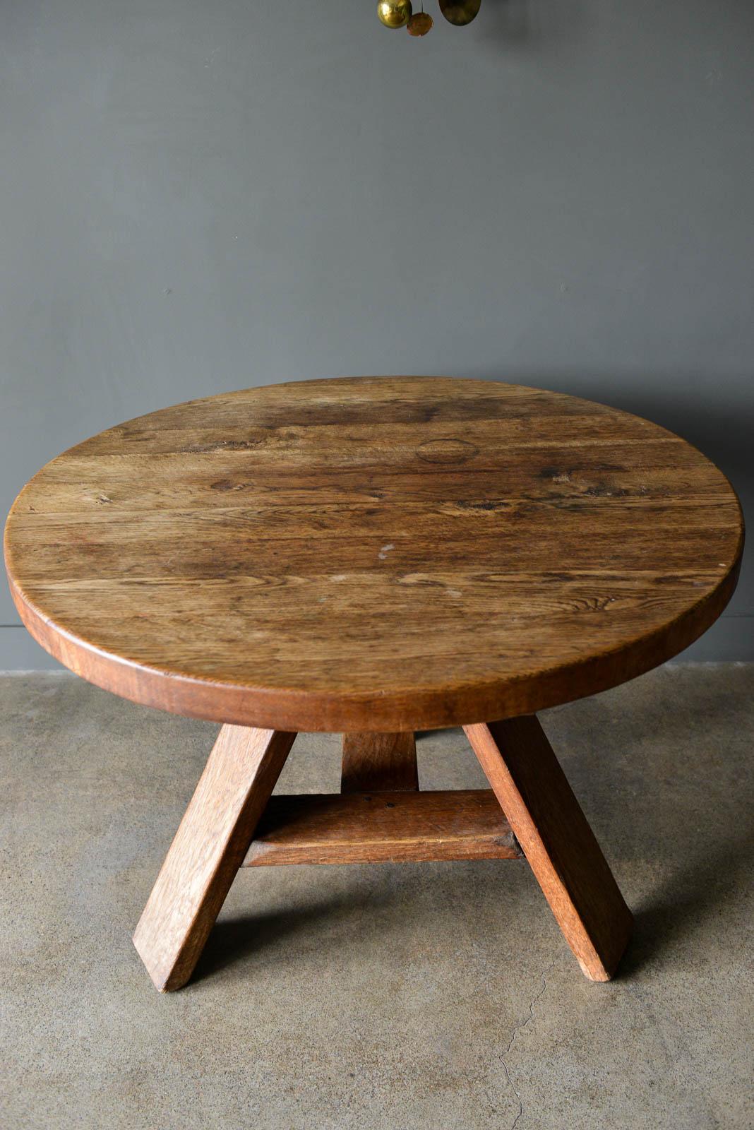 primitive round dining table