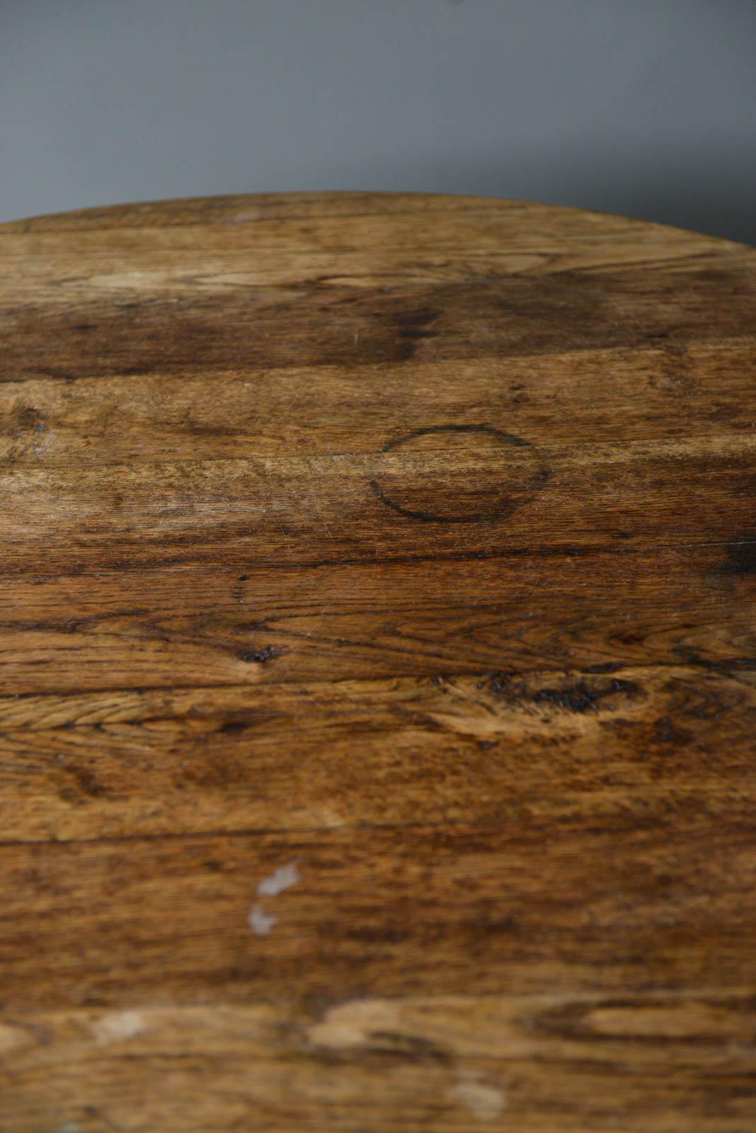 Early 20th Century Primitive Round Dining or Center Table