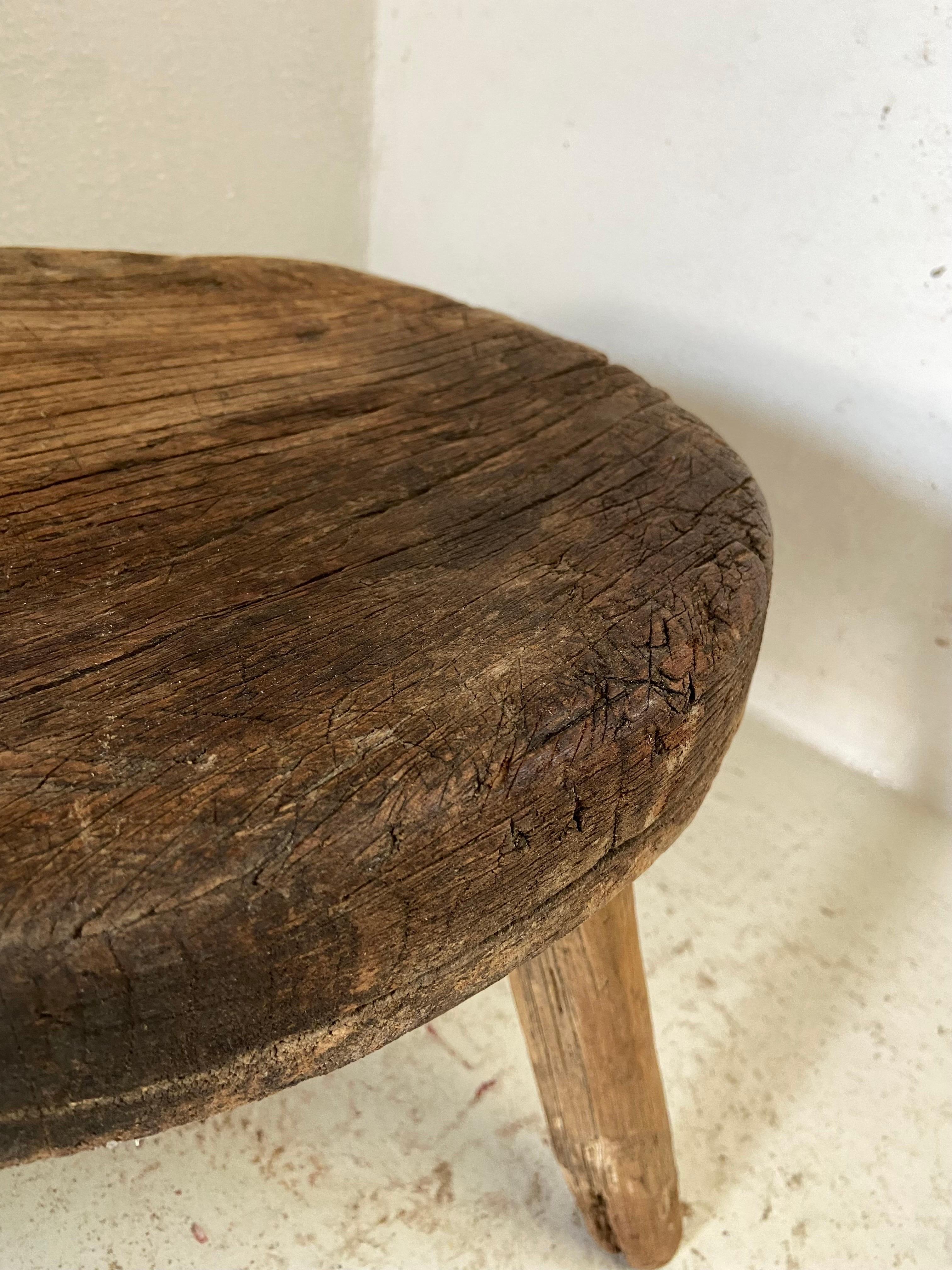 Primitive Round Table from Yucatan, Mexico, circa 1970s In Distressed Condition In San Miguel de Allende, Guanajuato