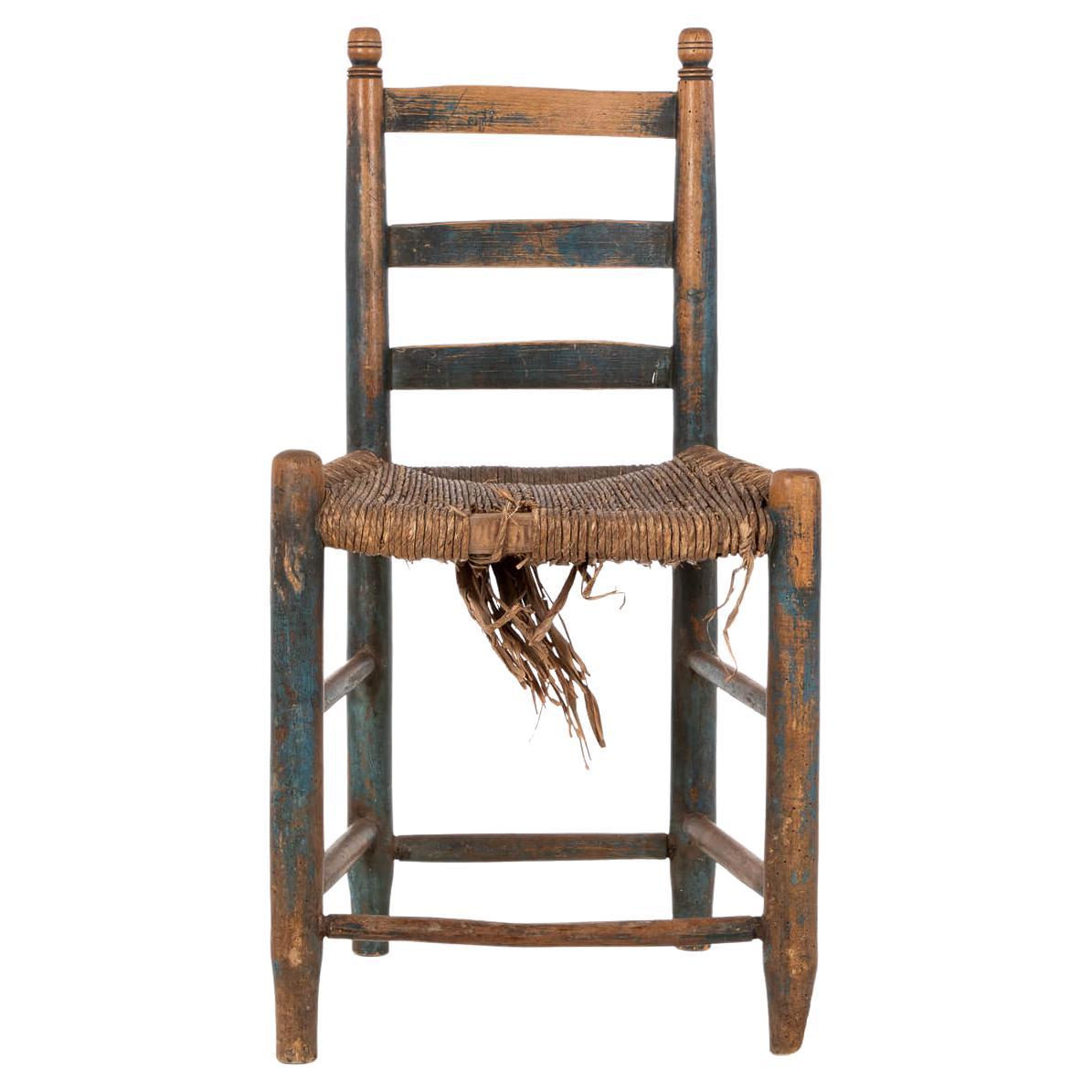 Primitive Rush Seat Side Chair For Sale