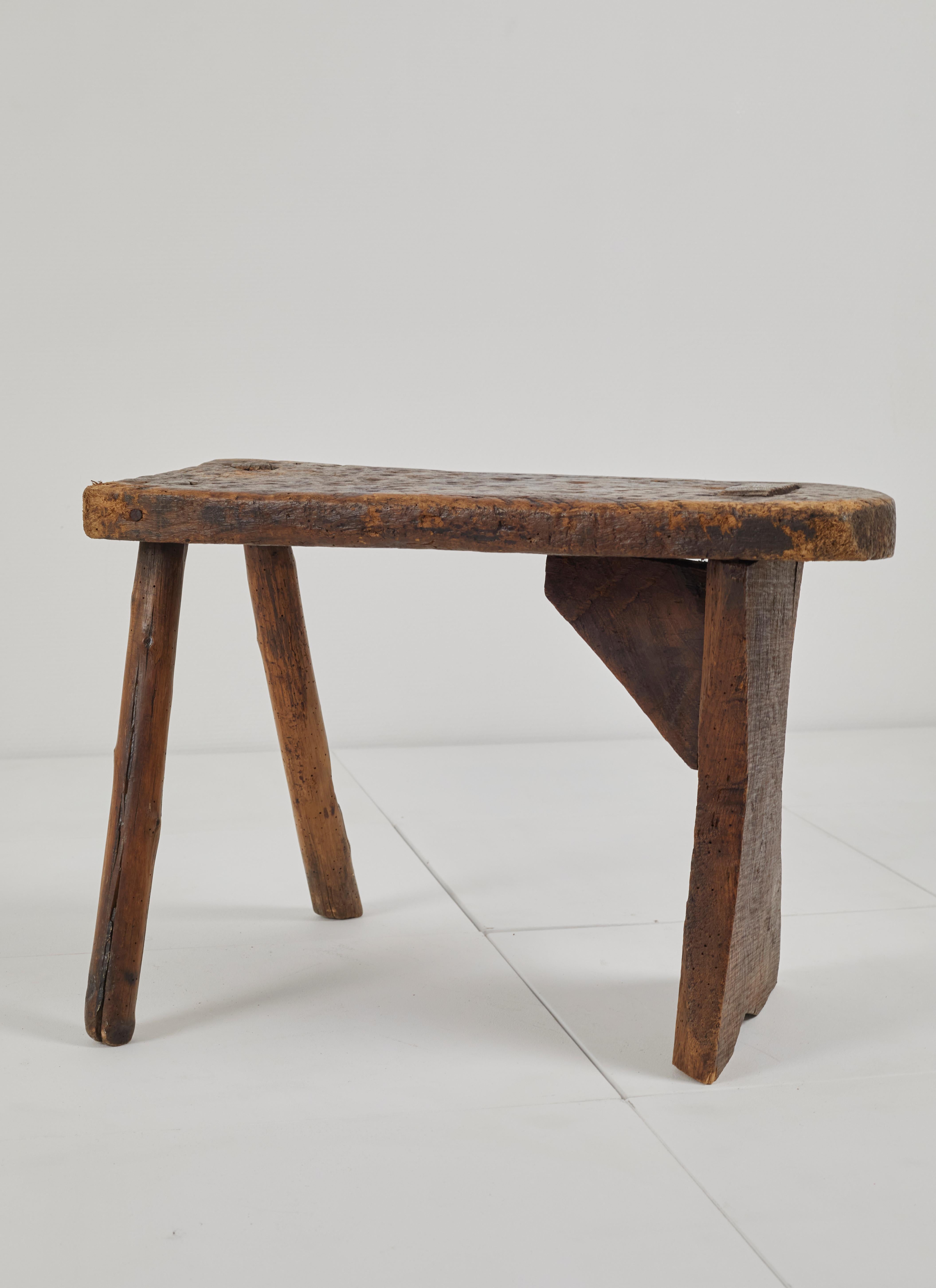 Primitive, Rustic, Antique Bench / Stool, France, 19th Century For Sale 9