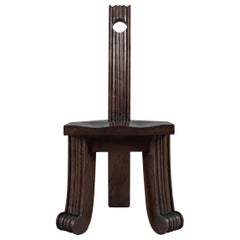 Primitive Rustic Britalist Modern Sculptured Chair, 1940s Europe Primitive Rustic Britalist Modern Sculptured Chair, 1940s Europe