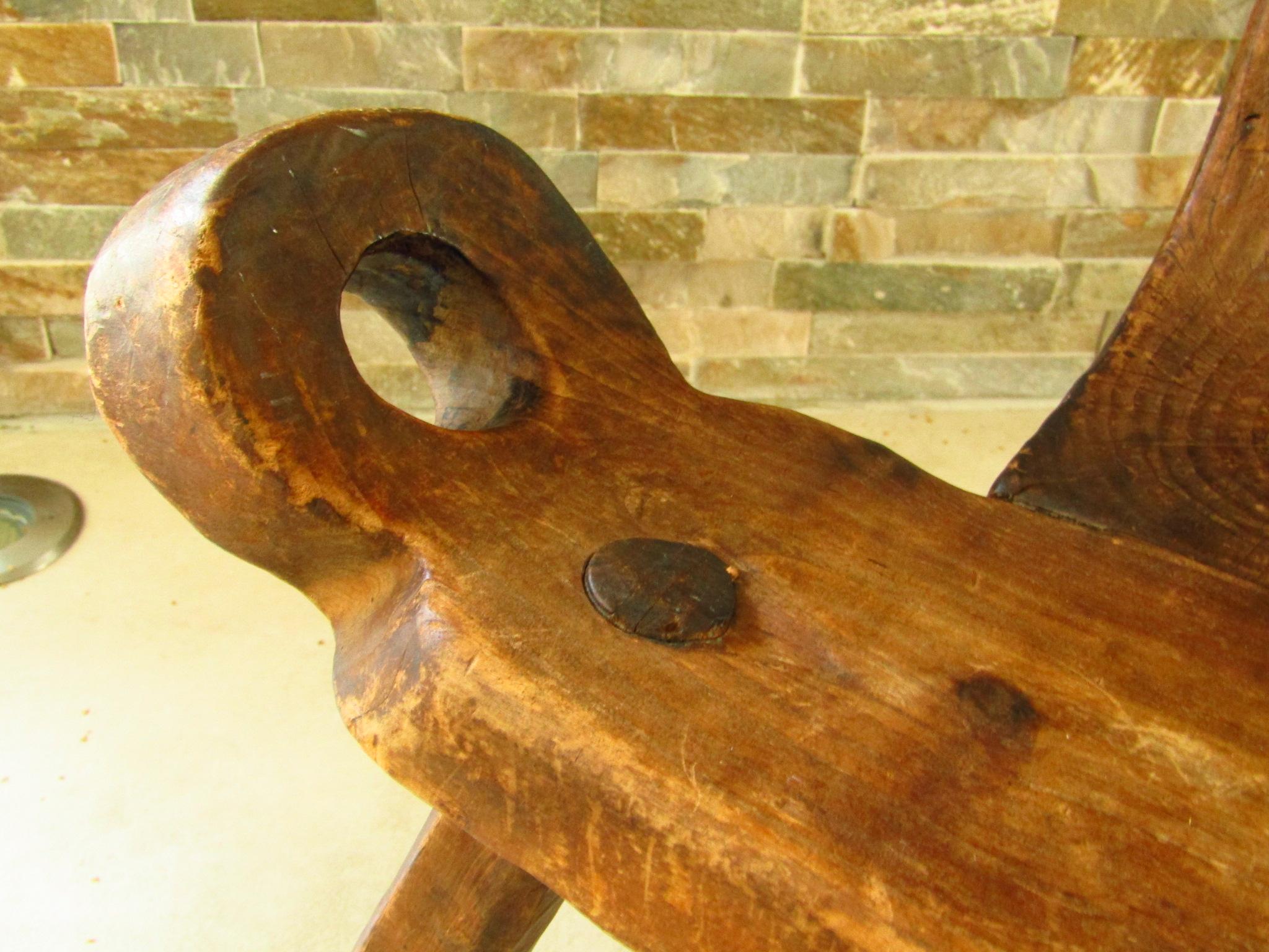 Primitive Rustic Chair Stool, Austria 18th Century 5