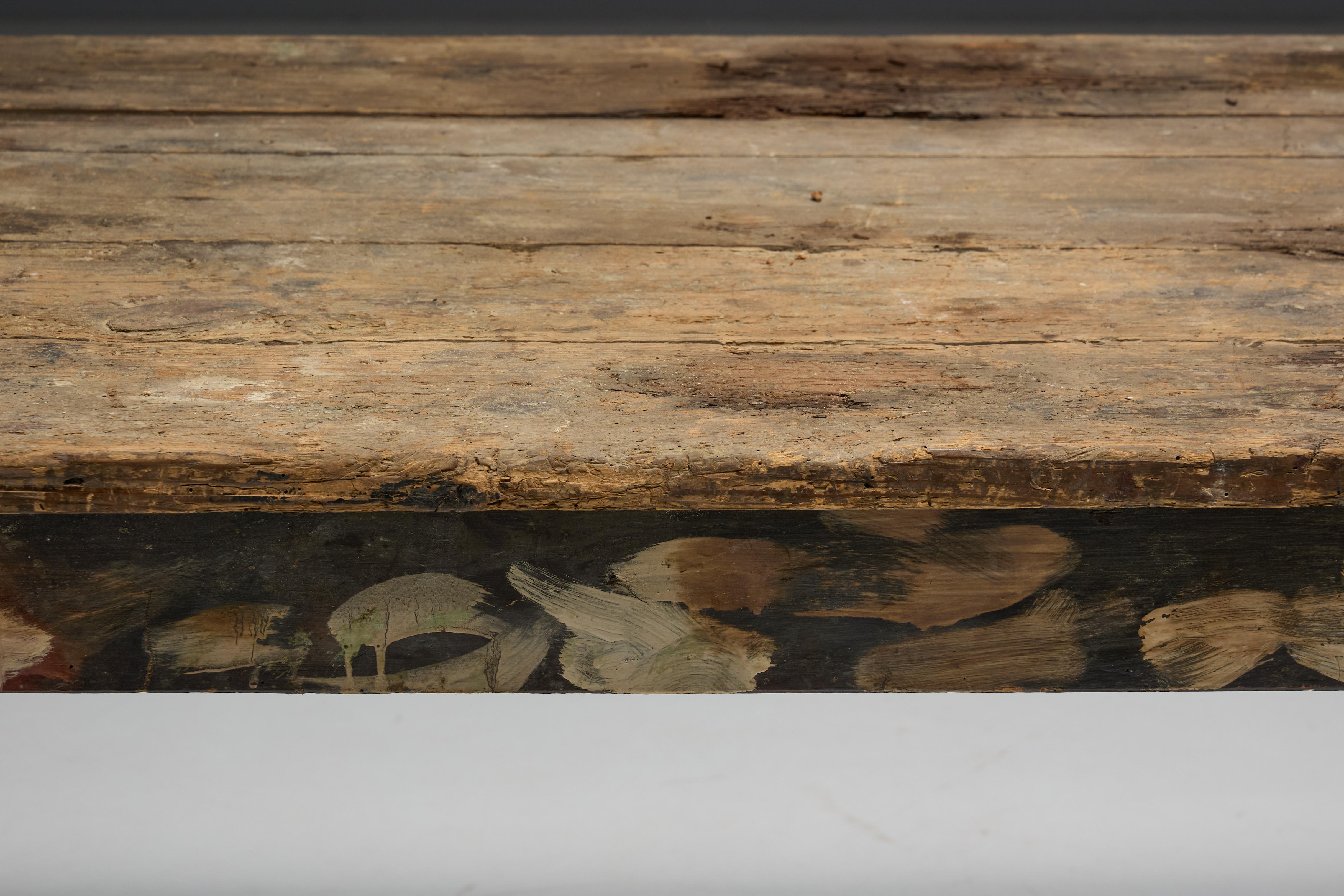 Primitive Rustic Dining Table, France, 1900s For Sale 5