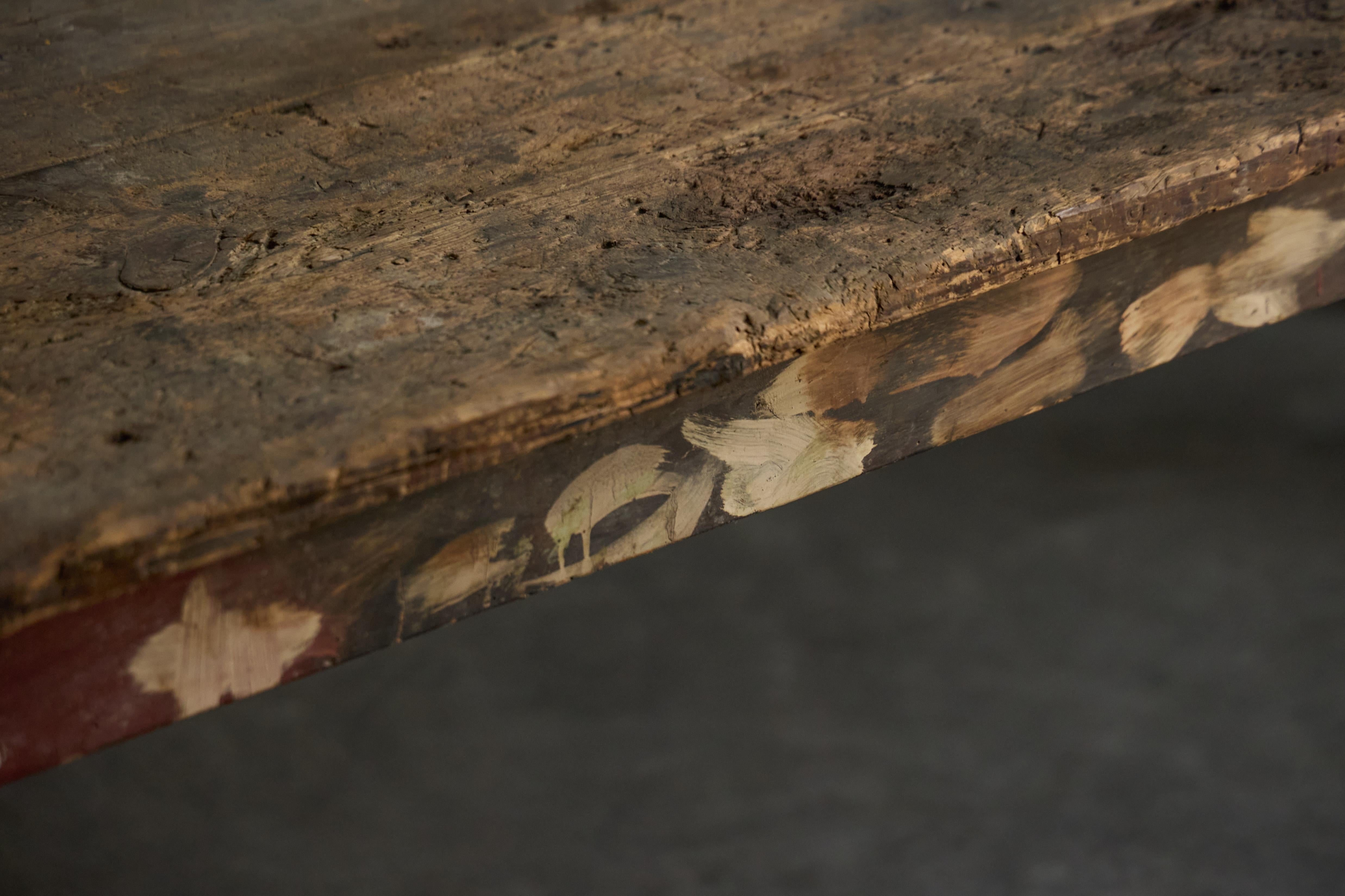 French Primitive Rustic Dining Table, France, 1900s For Sale