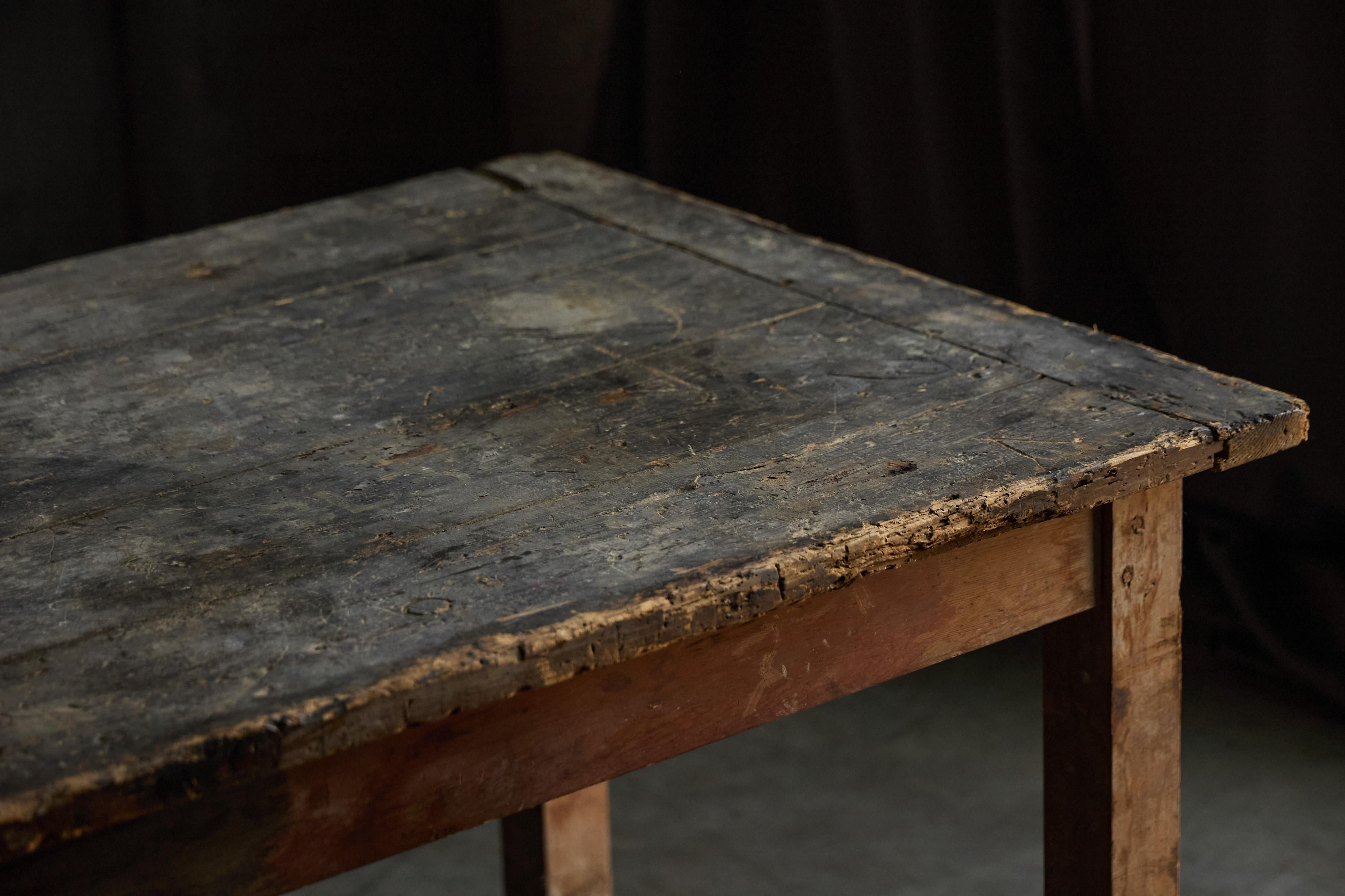 Early 20th Century Primitive Rustic Dining Table, France, 1900s For Sale