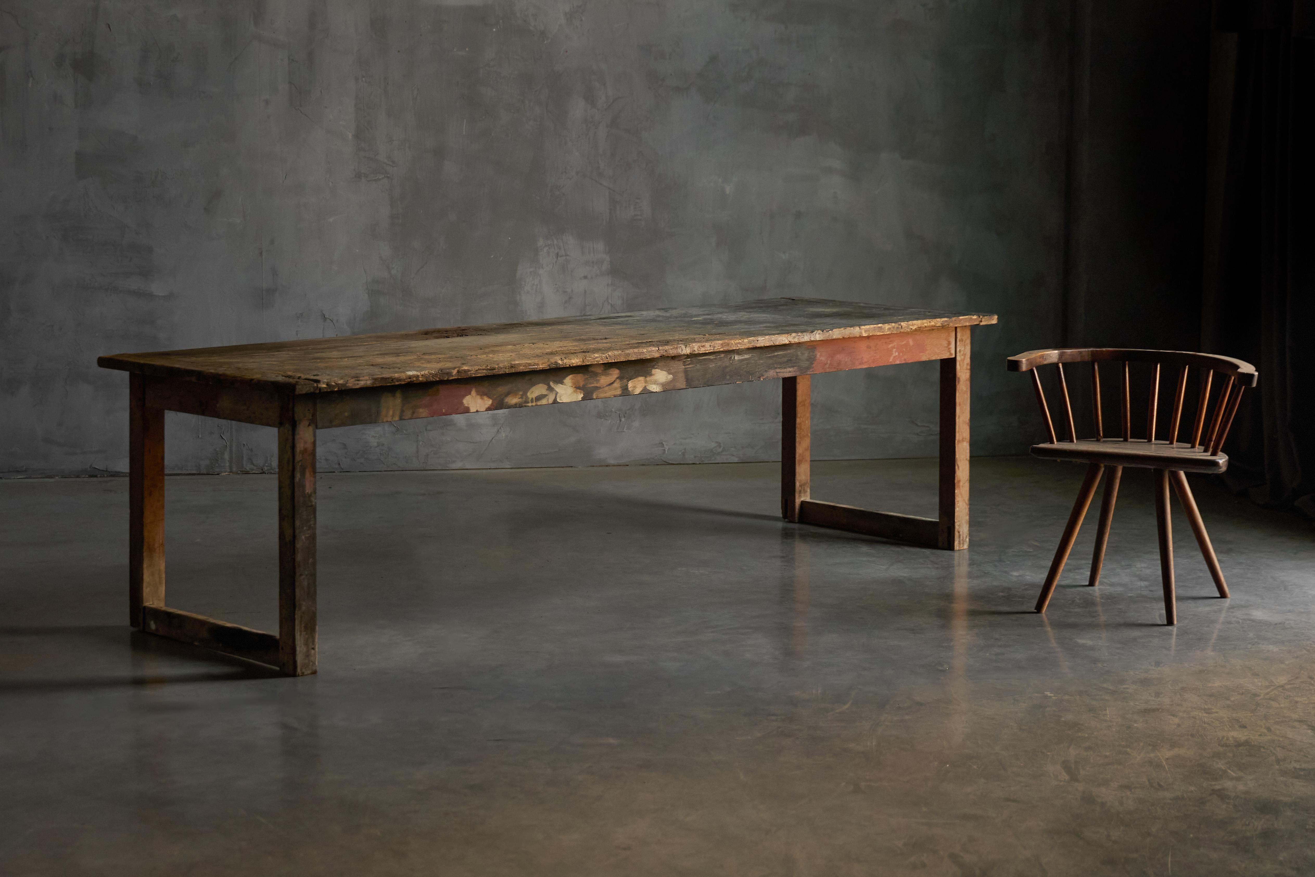 Primitive Rustic Dining Table, France, 1900s For Sale 1