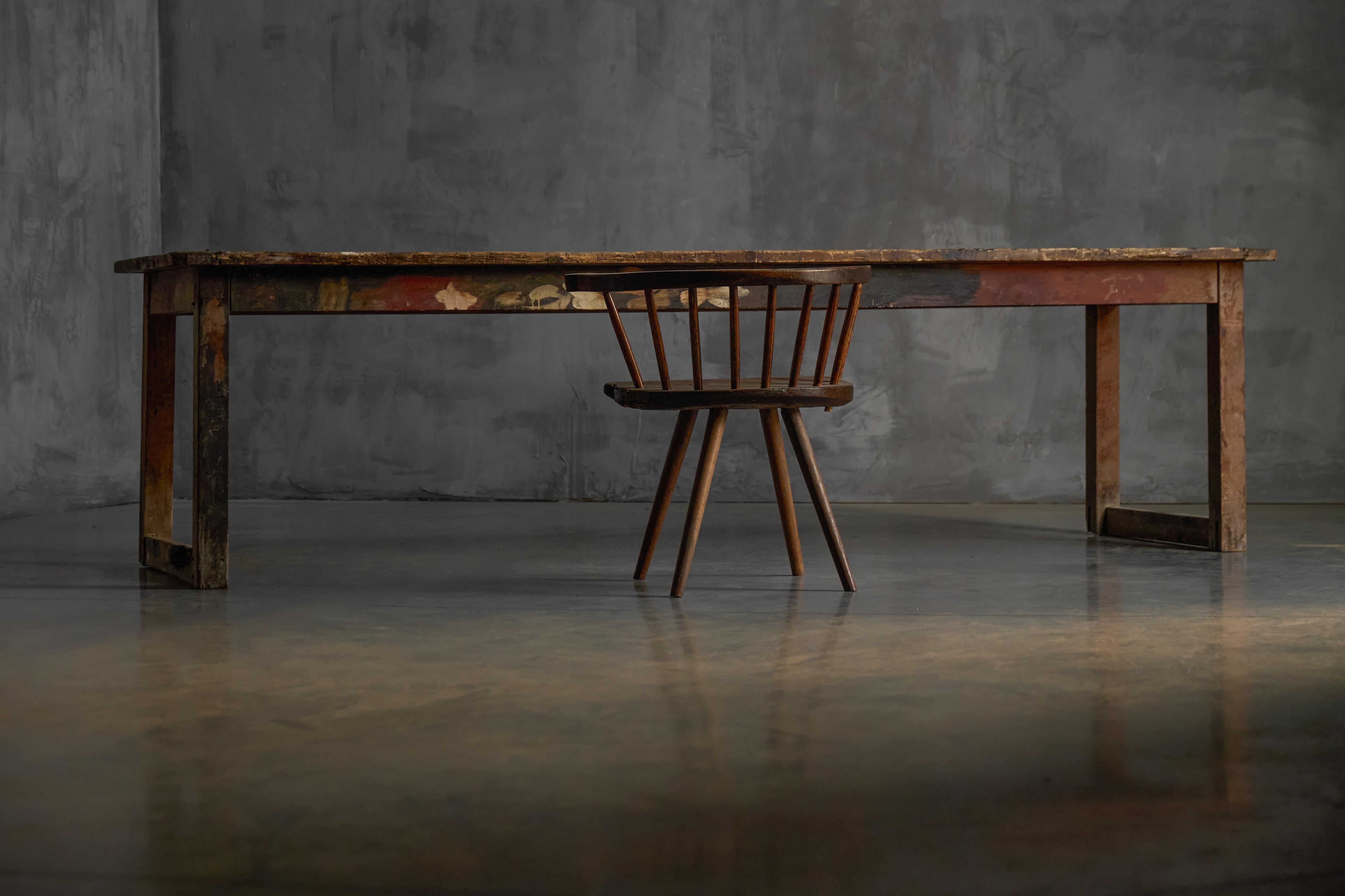 Primitive Rustic Dining Table, France, 1900s For Sale 3