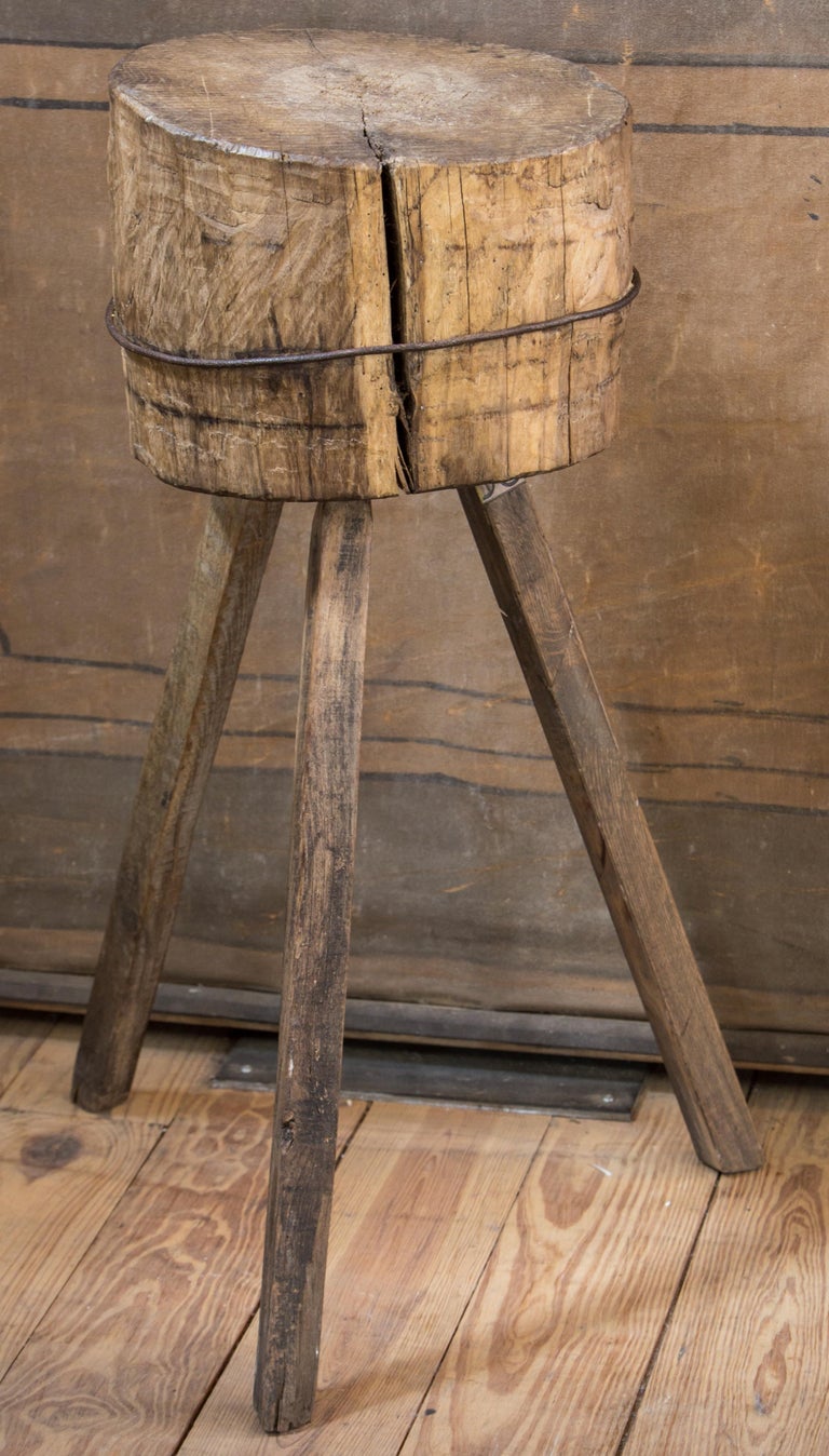 Charming Primitive Butcher Block at 1stDibs