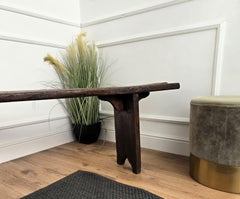 Primitive Rustic Minimal Italian Antique Wooden Bench Side Table