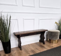 Primitive Rustic Minimal Italian Antique Wooden Bench Side Table