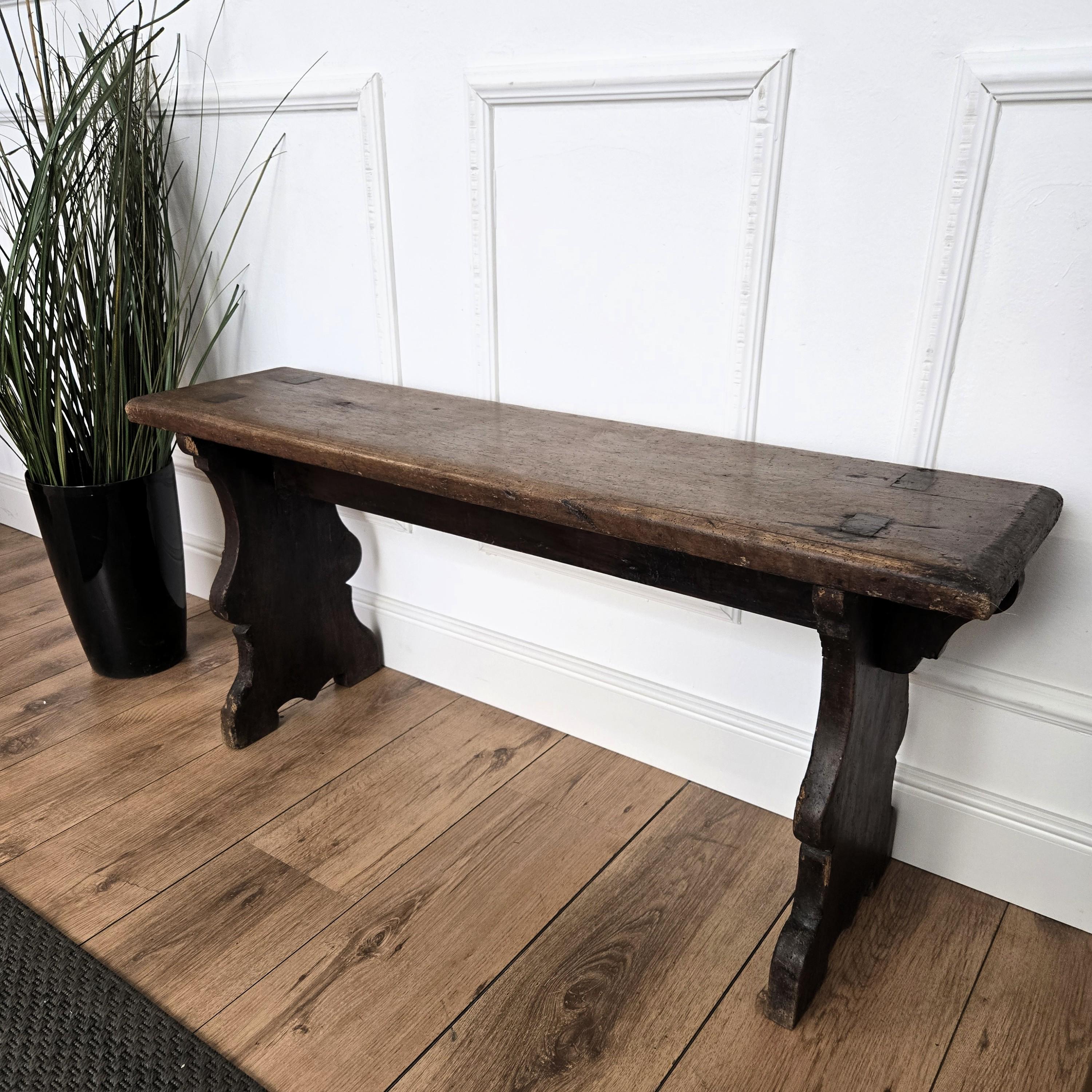Primitive Rustic Minimal Italian Antique Wooden Bench Side Table For ...