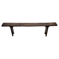 Primitive Rustic Minimal Italian Antique Wooden Bench Side Table