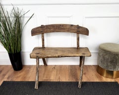 Rustikal Rustikal Minimal Italienisch Holz Rückenlehne Bank Hocker Beistelltisch