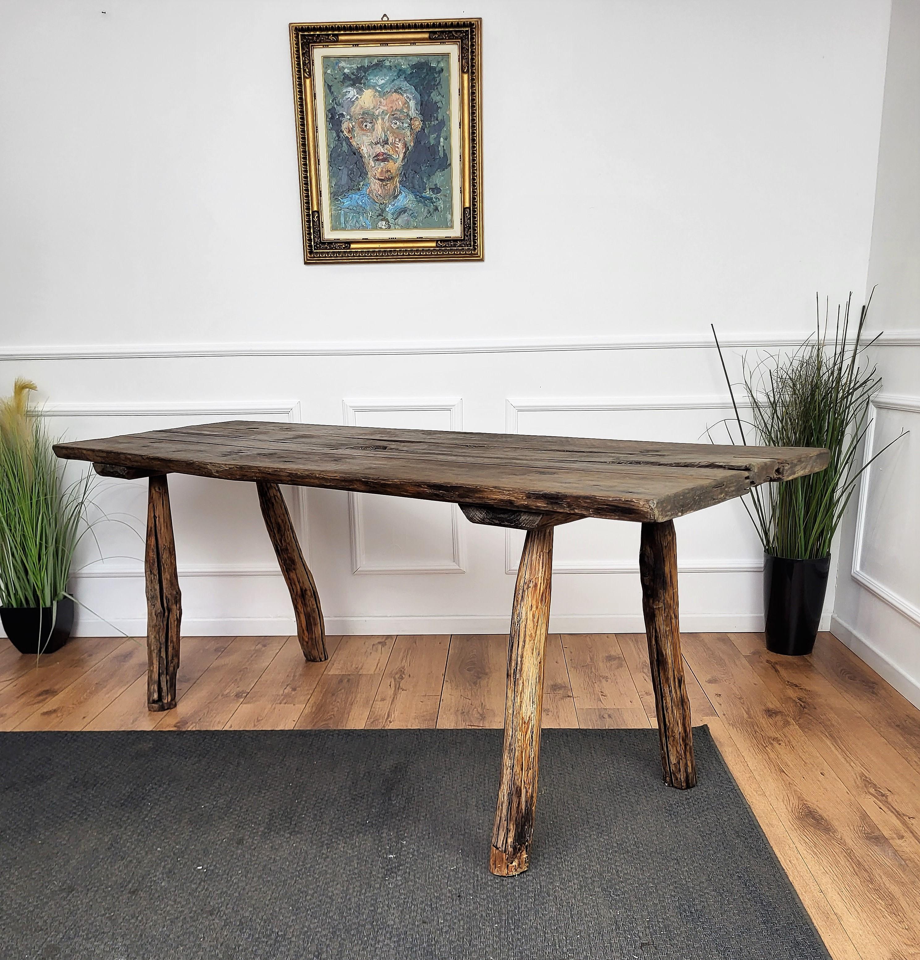Primitive Rustic Minimal Italian Wooden Table 2