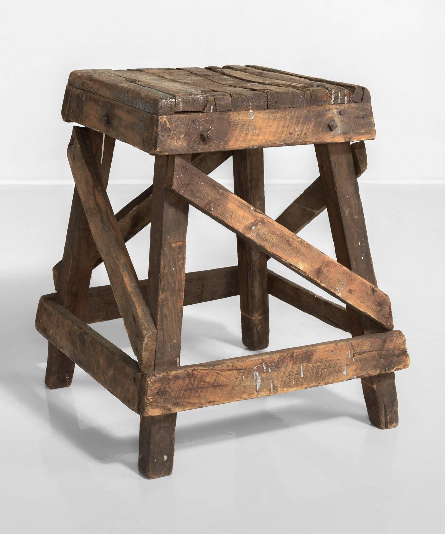 Primitive Sculpture / Display Stand, England, circa 1900

Primitive stand with generous height, slatted top and stretcher supports.