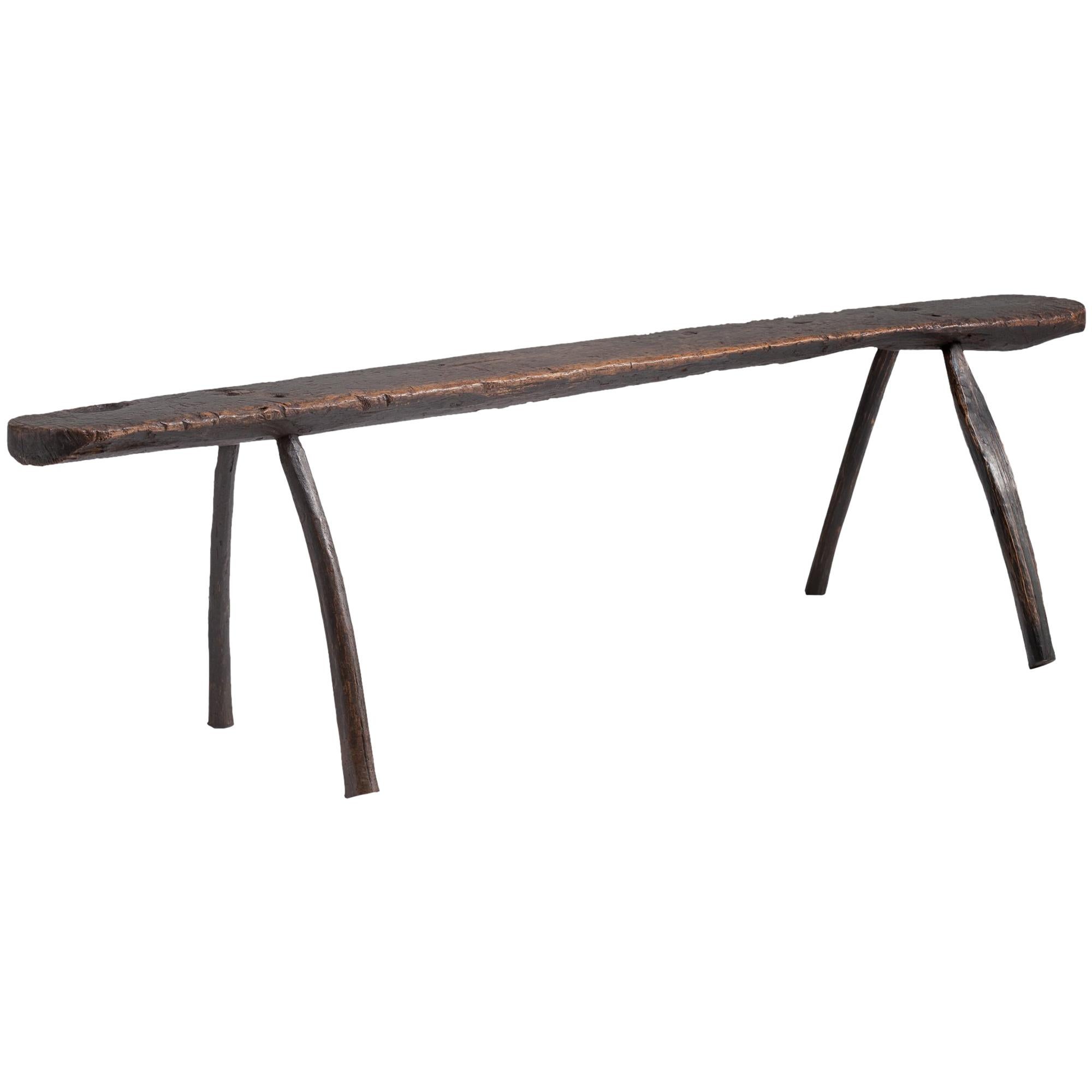 Primitive Sculptural Bench, England, circa 1790