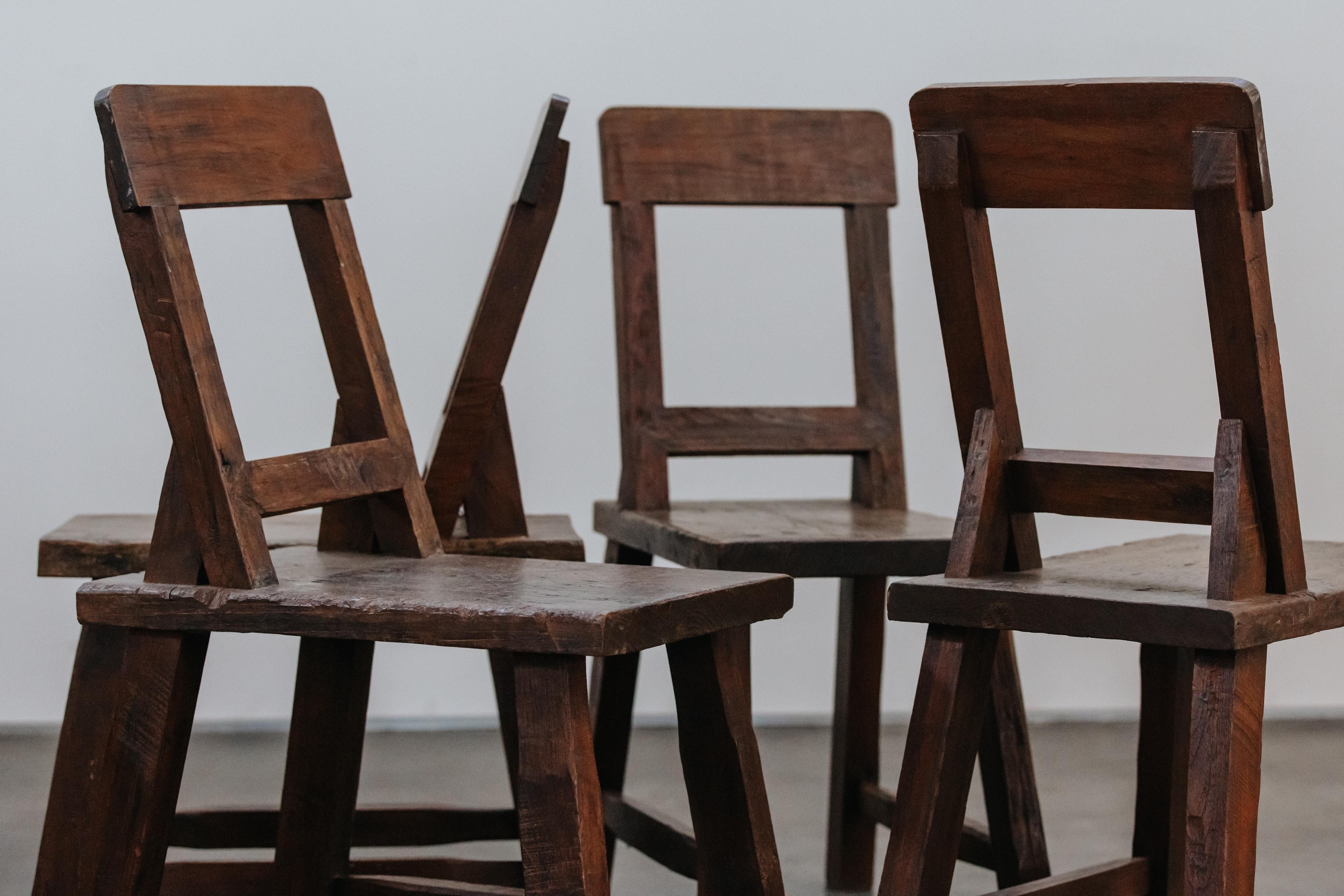 Primitive Set OF Four Chairs From France, Circa 1880 In Good Condition For Sale In Nashville, TN