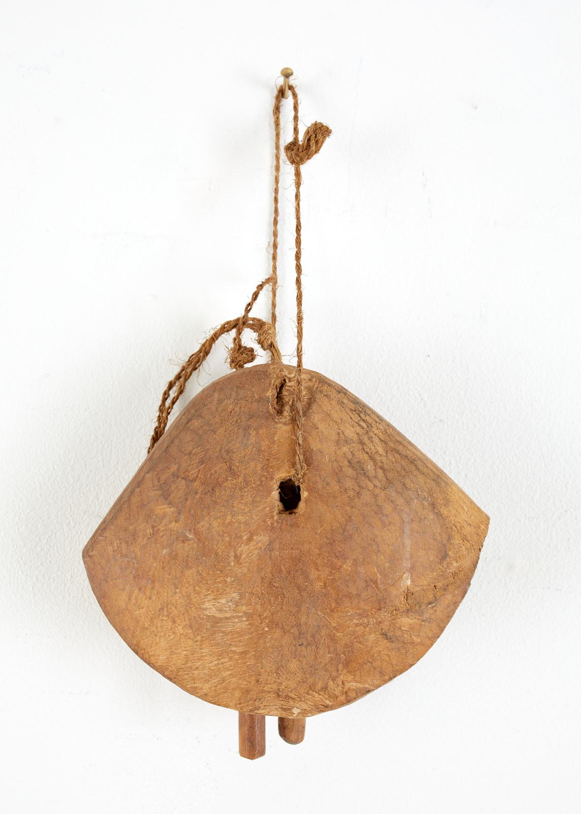 Hand-Crafted Primitive Set of Three African Teak Camel Bells