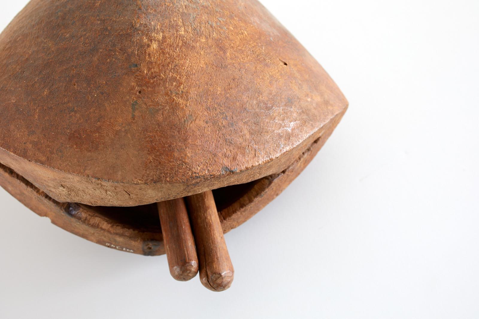 Primitive Set of Three African Teak Camel Bells In Distressed Condition In Rio Vista, CA