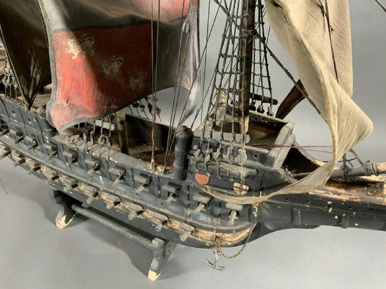 Early 20th Century Ship Model of a Galleon In Good Condition For Sale In Norwell, MA