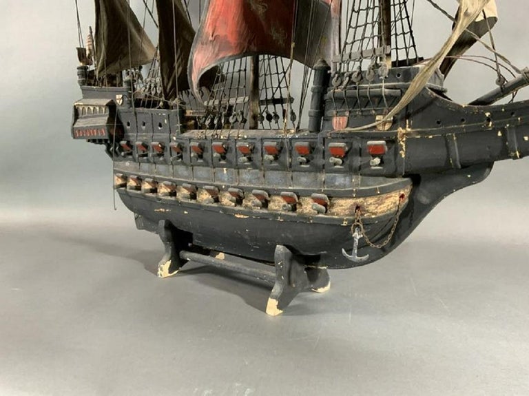 Wood Early 20th Century Ship Model of a Galleon For Sale