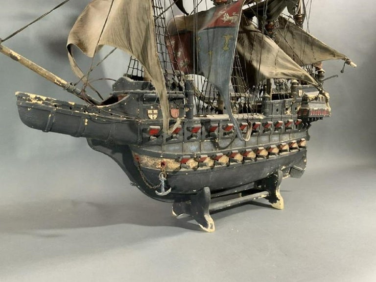Early 20th Century Ship Model of a Galleon For Sale 3