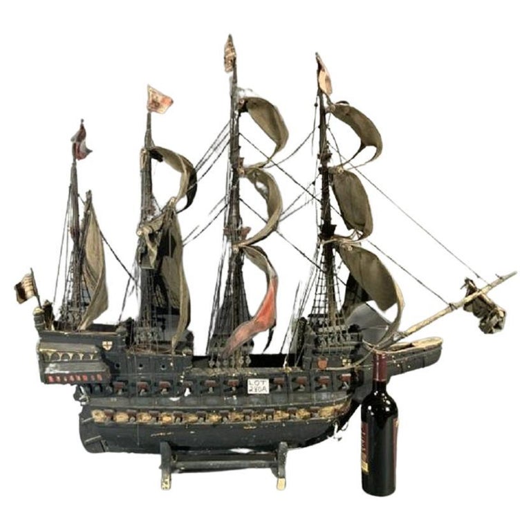 Early 20th Century Ship Model of a Galleon For Sale