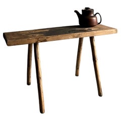 Primitive Side Table Bench, Belgium , 1900s