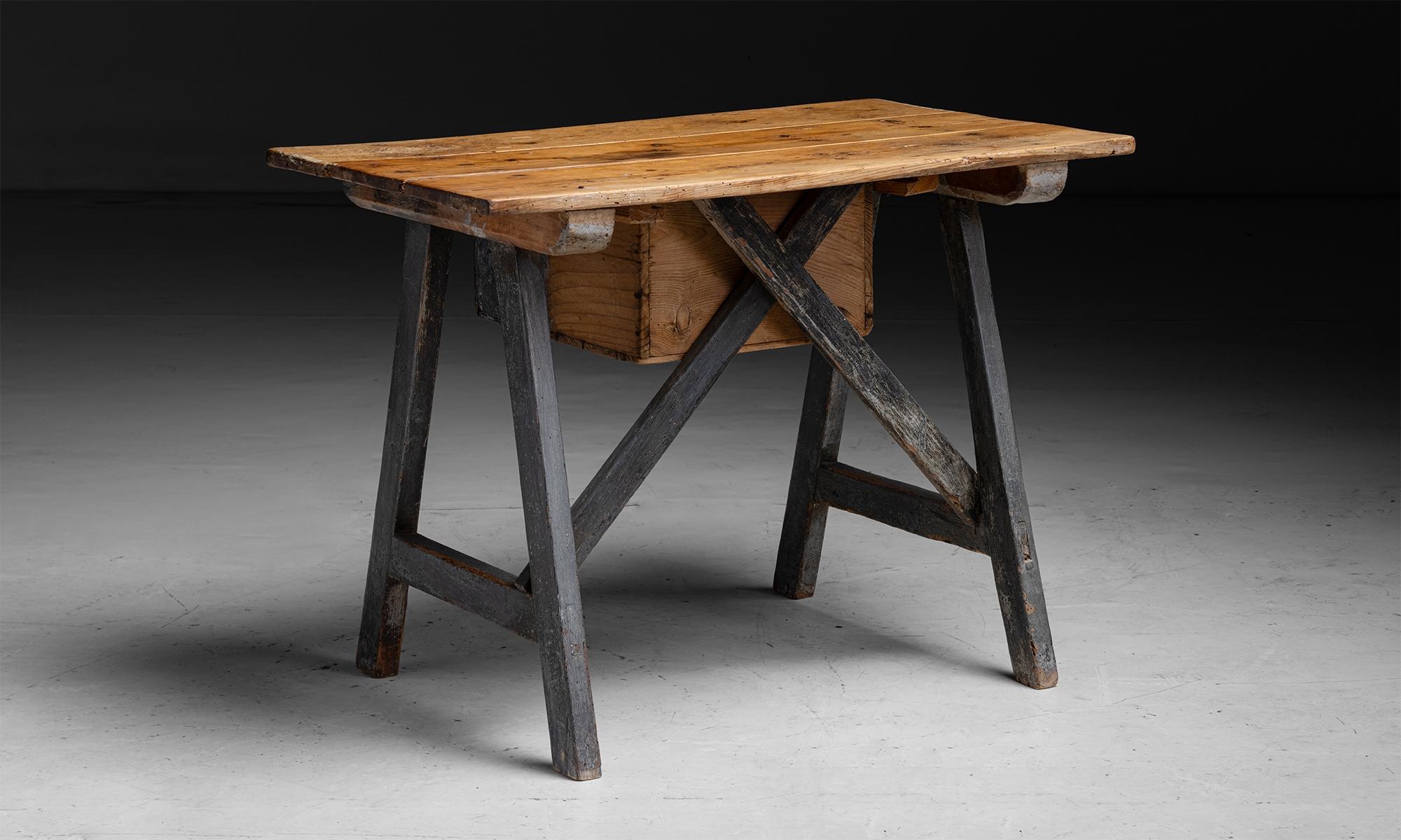 Primitive Side Table, Spain circa 1890 In Good Condition In Culver City, CA