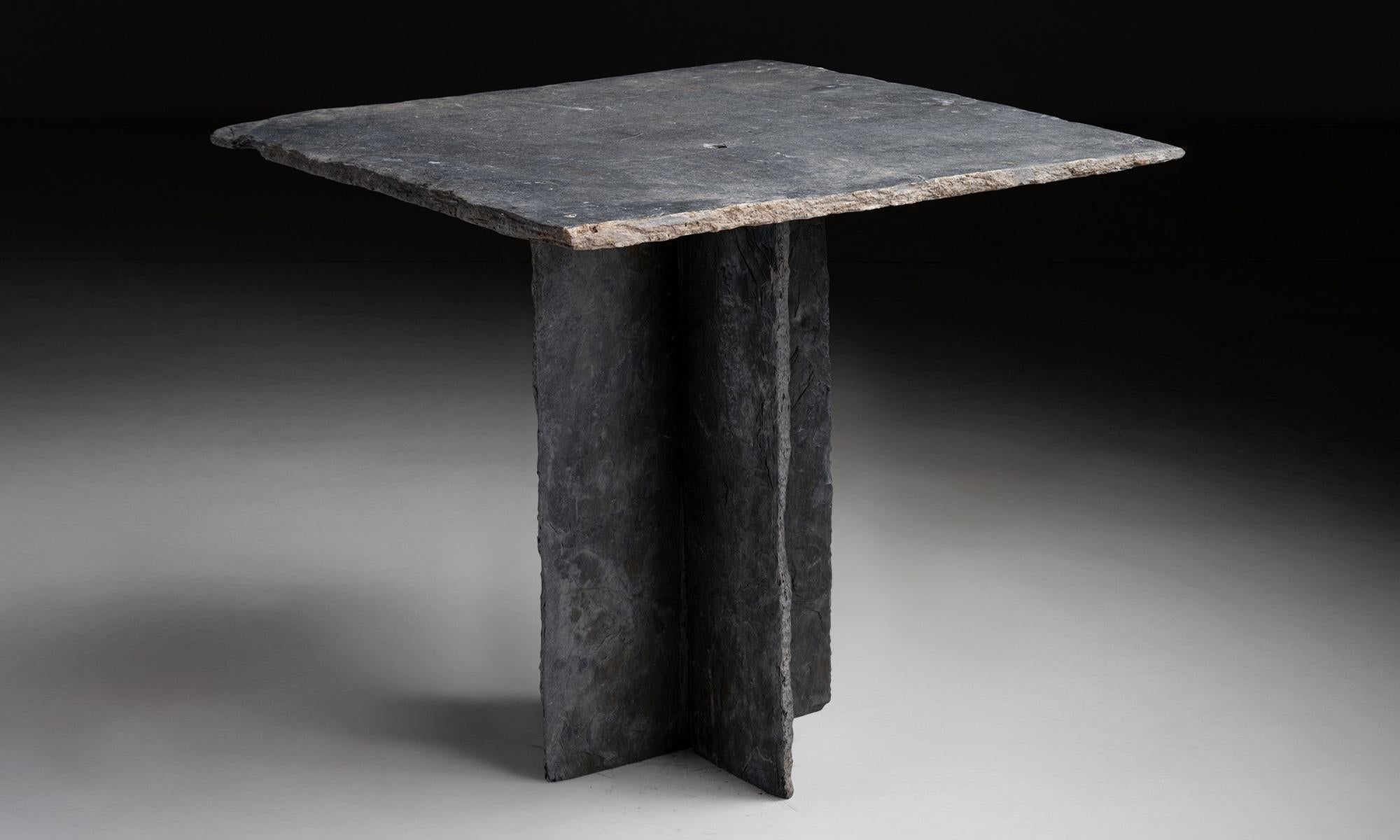 Primitive Slate Square Table, France, circa 1910 In Good Condition In Culver City, CA