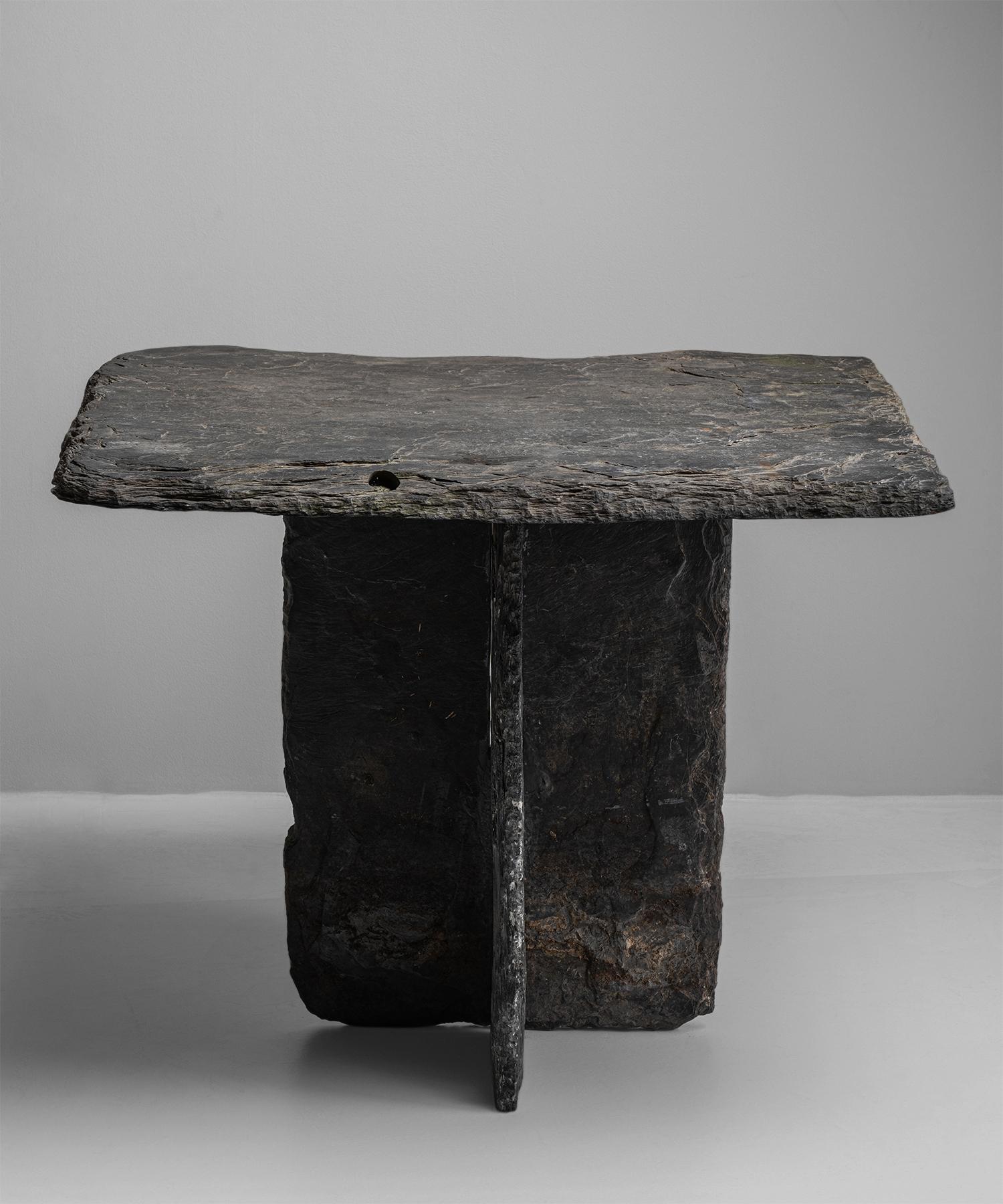 Primitive Slate Table, France, circa 1920 In Good Condition In Culver City, CA