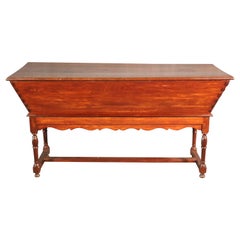 Primitive Solid Walnut Colonial Dovetailed Console Sofa Table Doughbox C1820