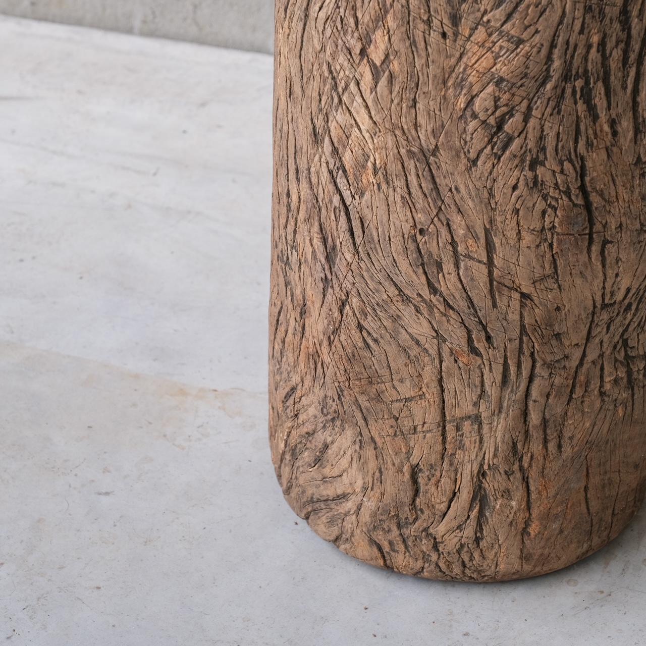 French Primitive Solid Wooden Wabi-Sabi Pedestal 