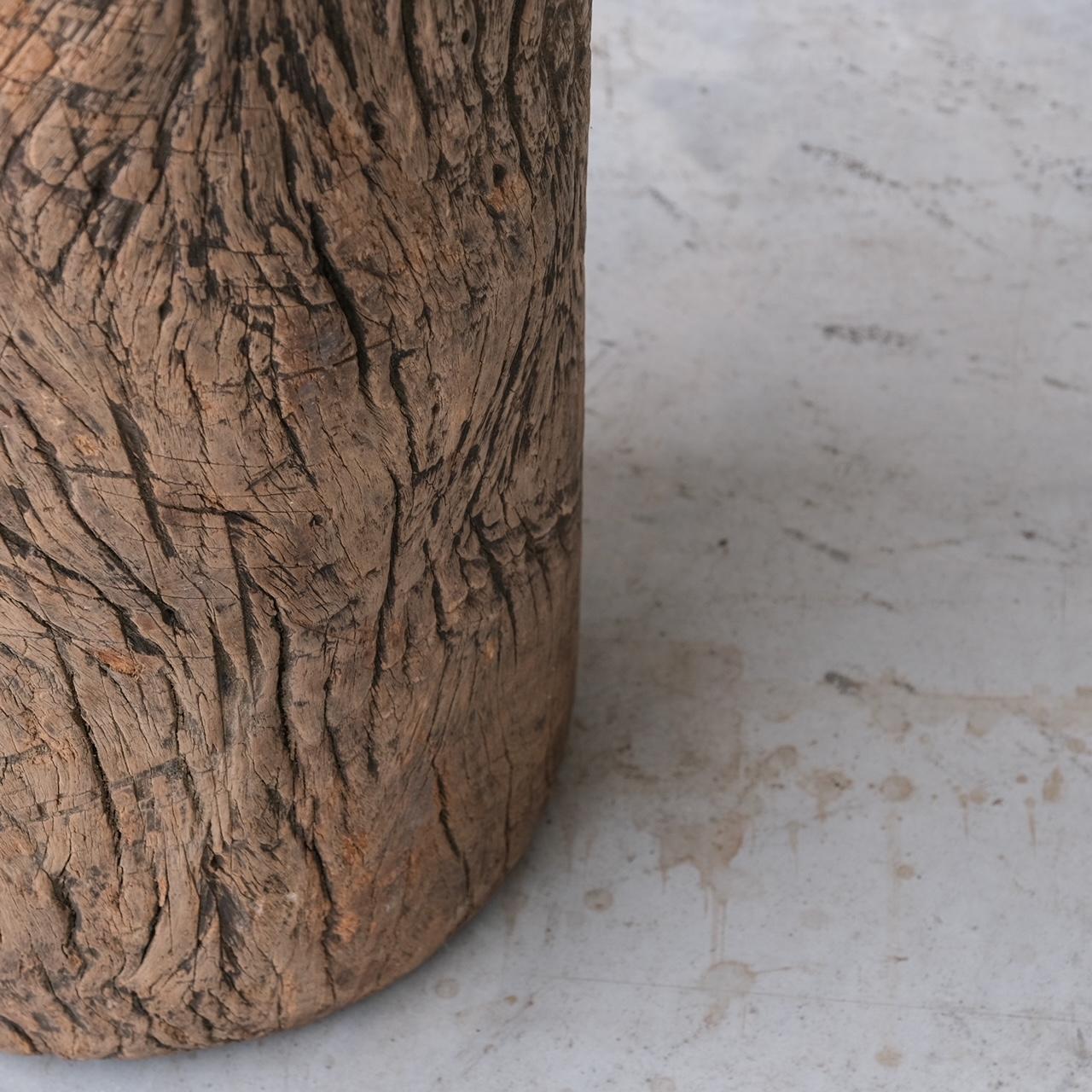 Primitive Solid Wooden Wabi-Sabi Pedestal  1