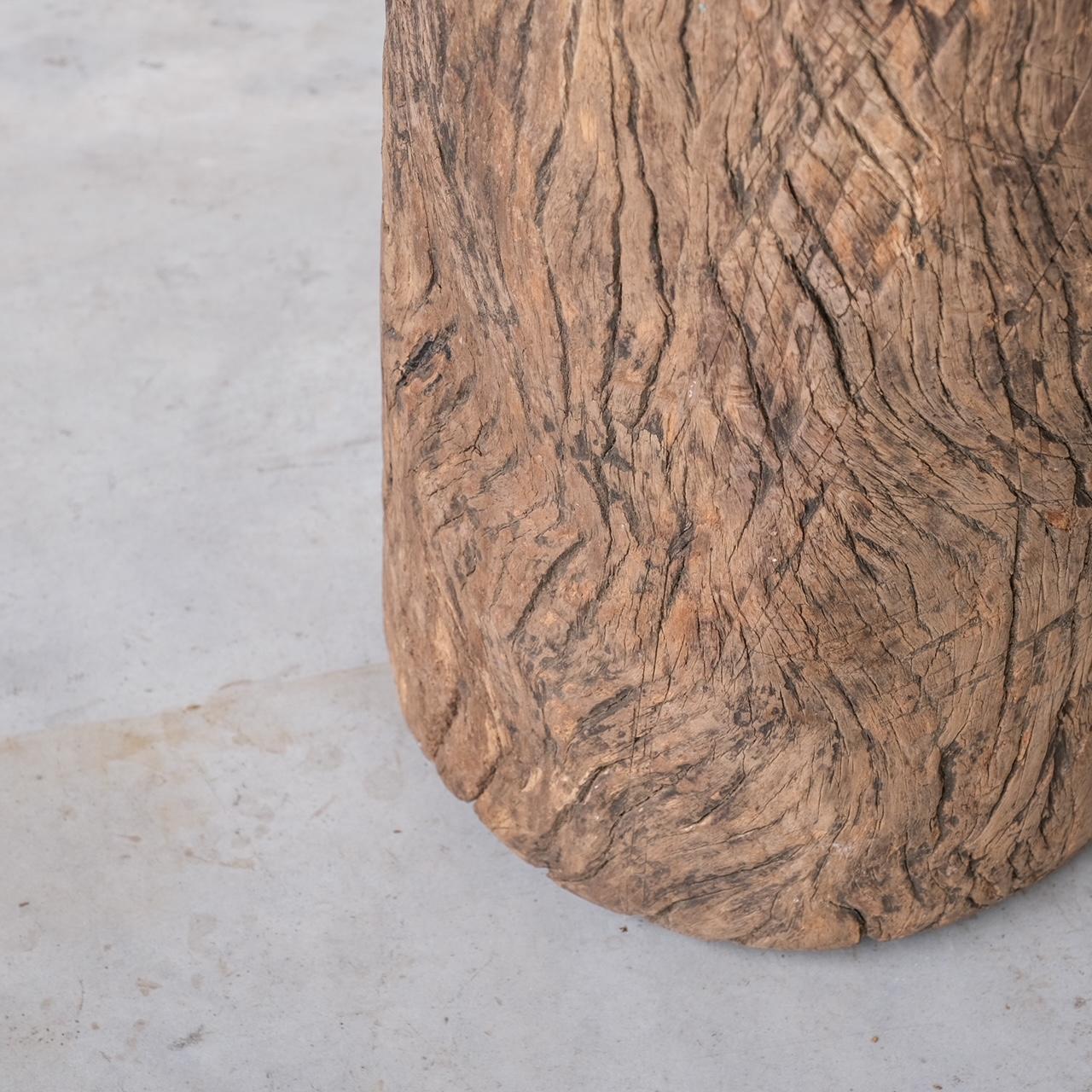 Primitive Solid Wooden Wabi-Sabi Pedestal  3