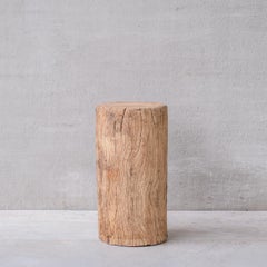 Primitive Solid Wooden Wabi-Sabi Pedestal or Side Table