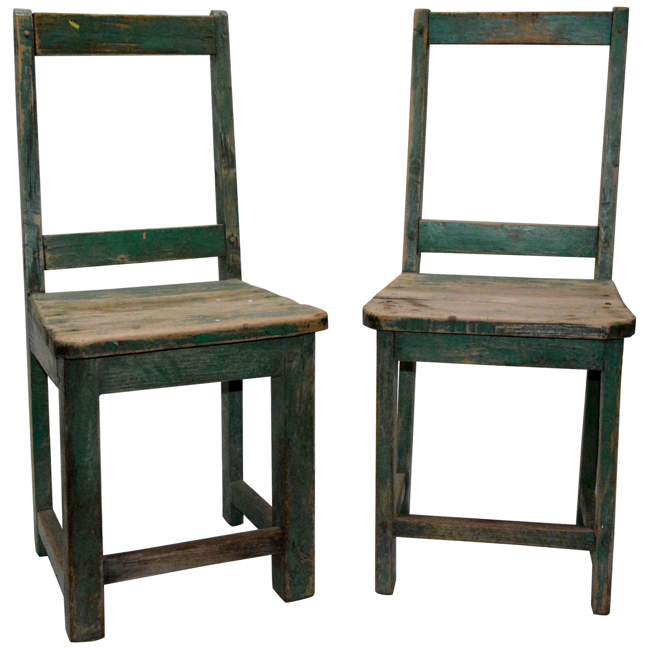 Primitive Spanish Folk Art Chairs, 20th Century For Sale