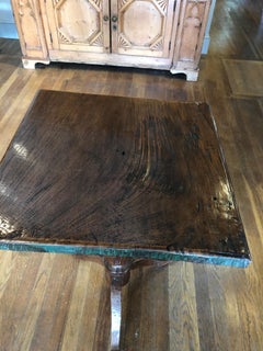Primitive Square Side Table with Tripod Base