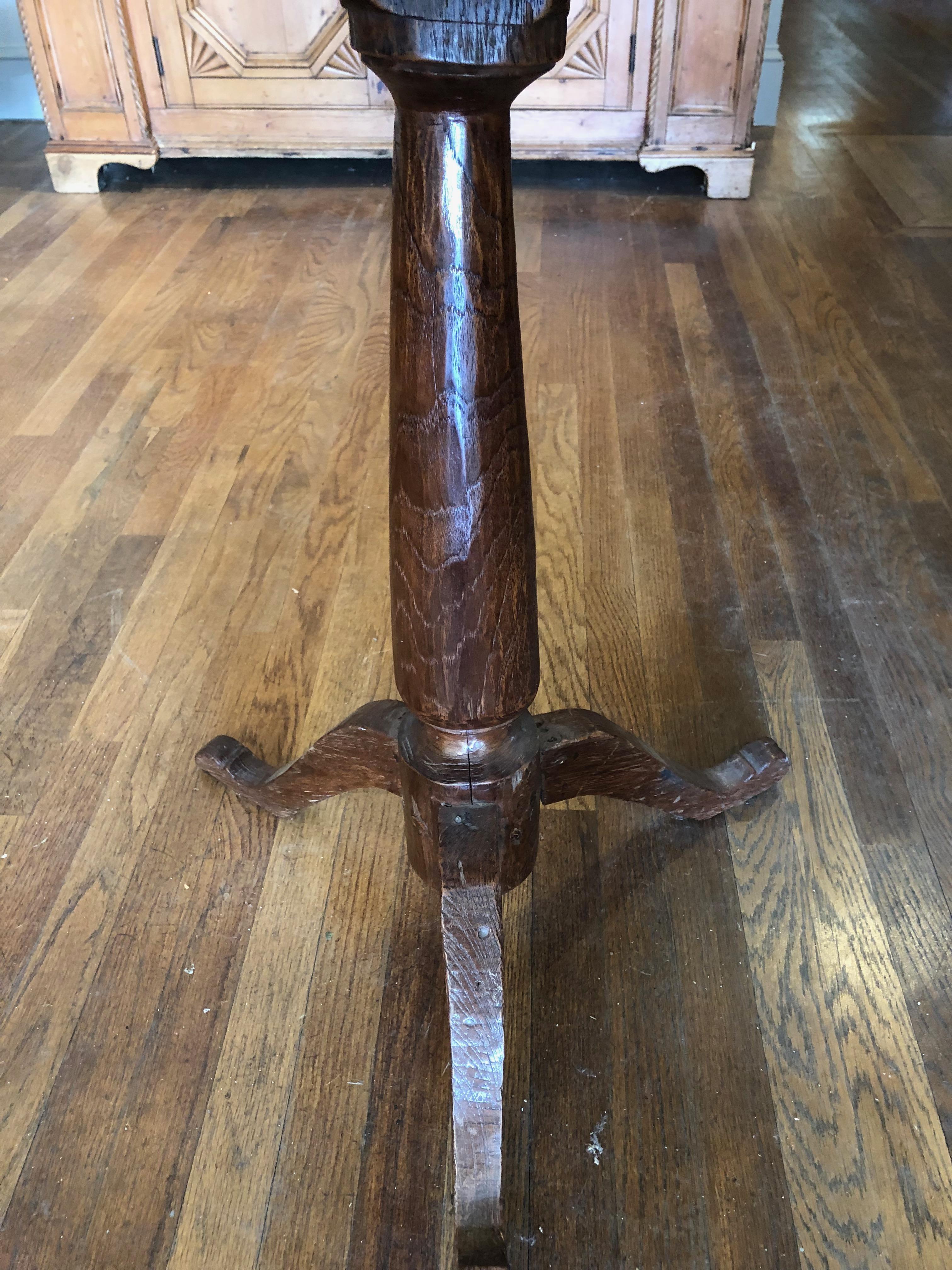 Indonesian Primitive Square Side Table with Tripod Base