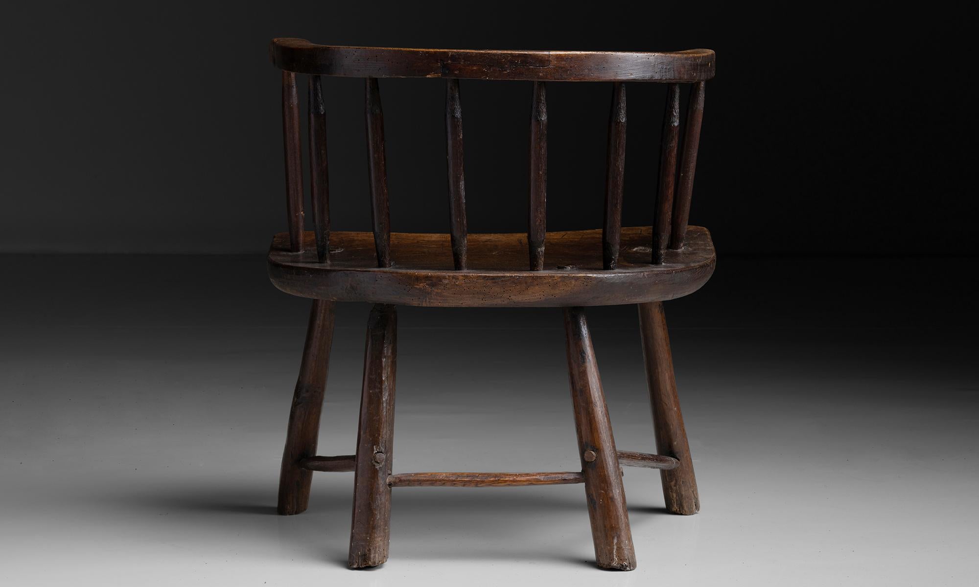Primitive Stickback Chair, England, circa 1840 In Good Condition In Culver City, CA